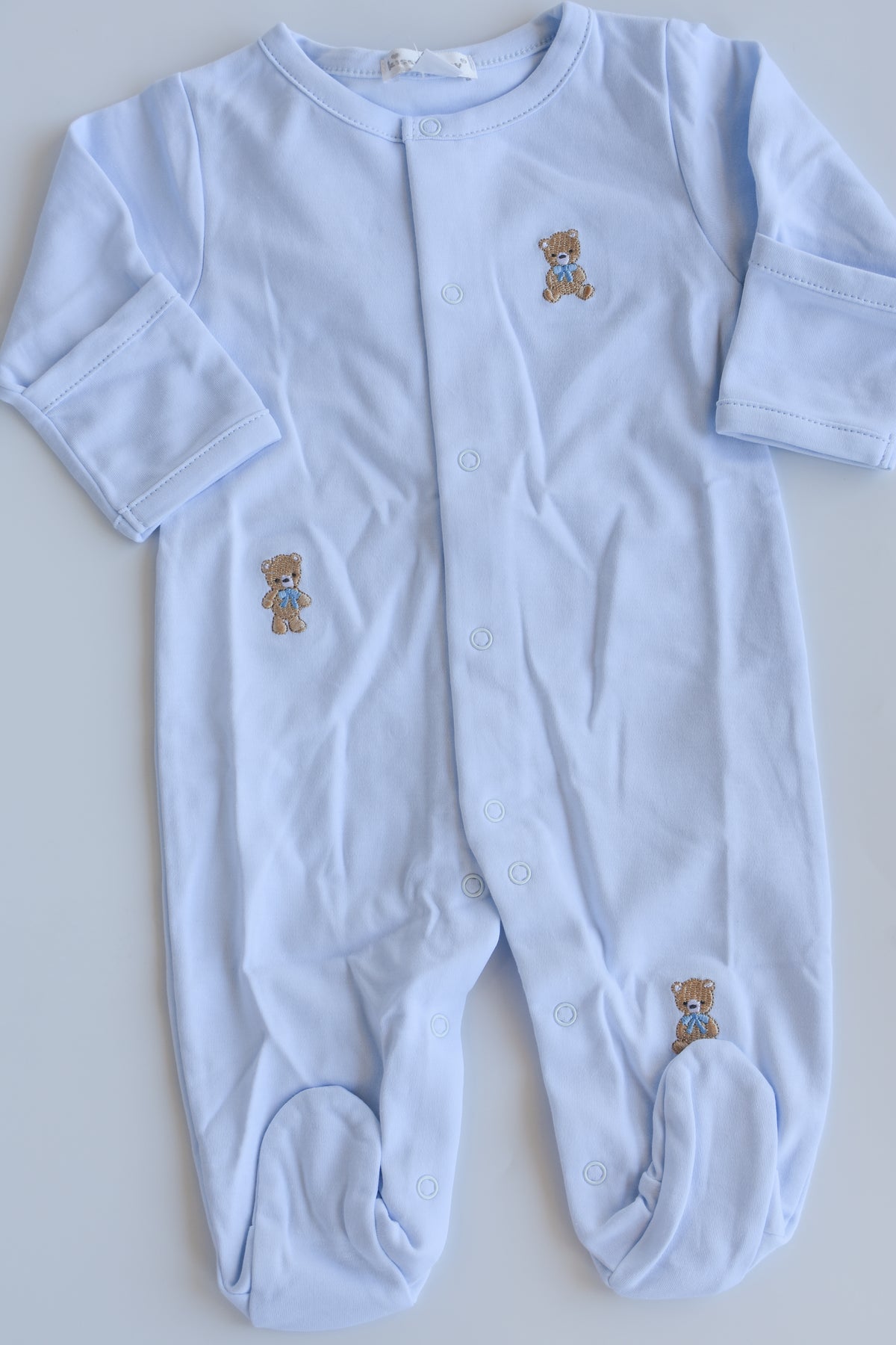 Teddy Bear Club Blue Snap Footie