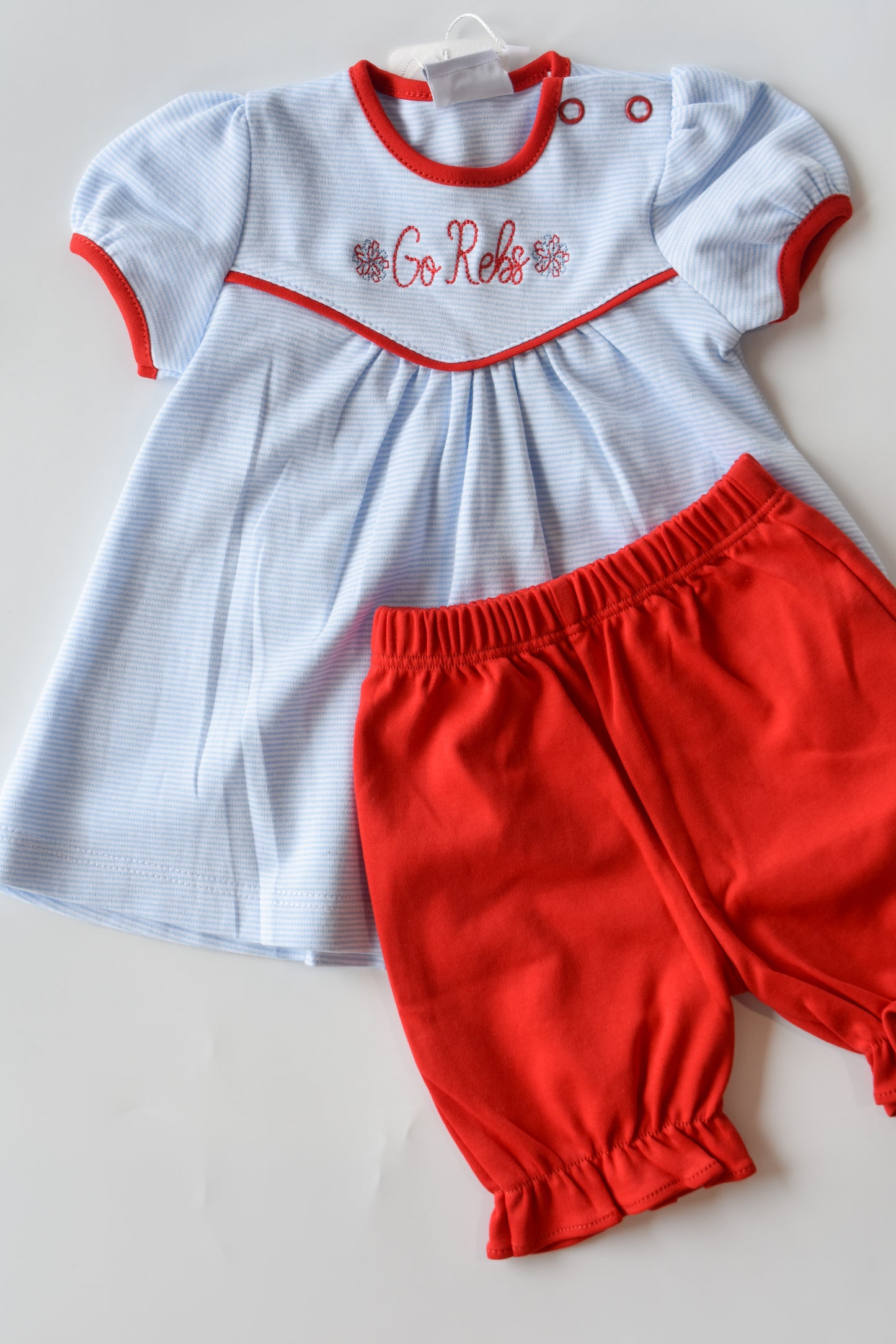 Go Rebs Pom Pom Embroidered Bloomer Set