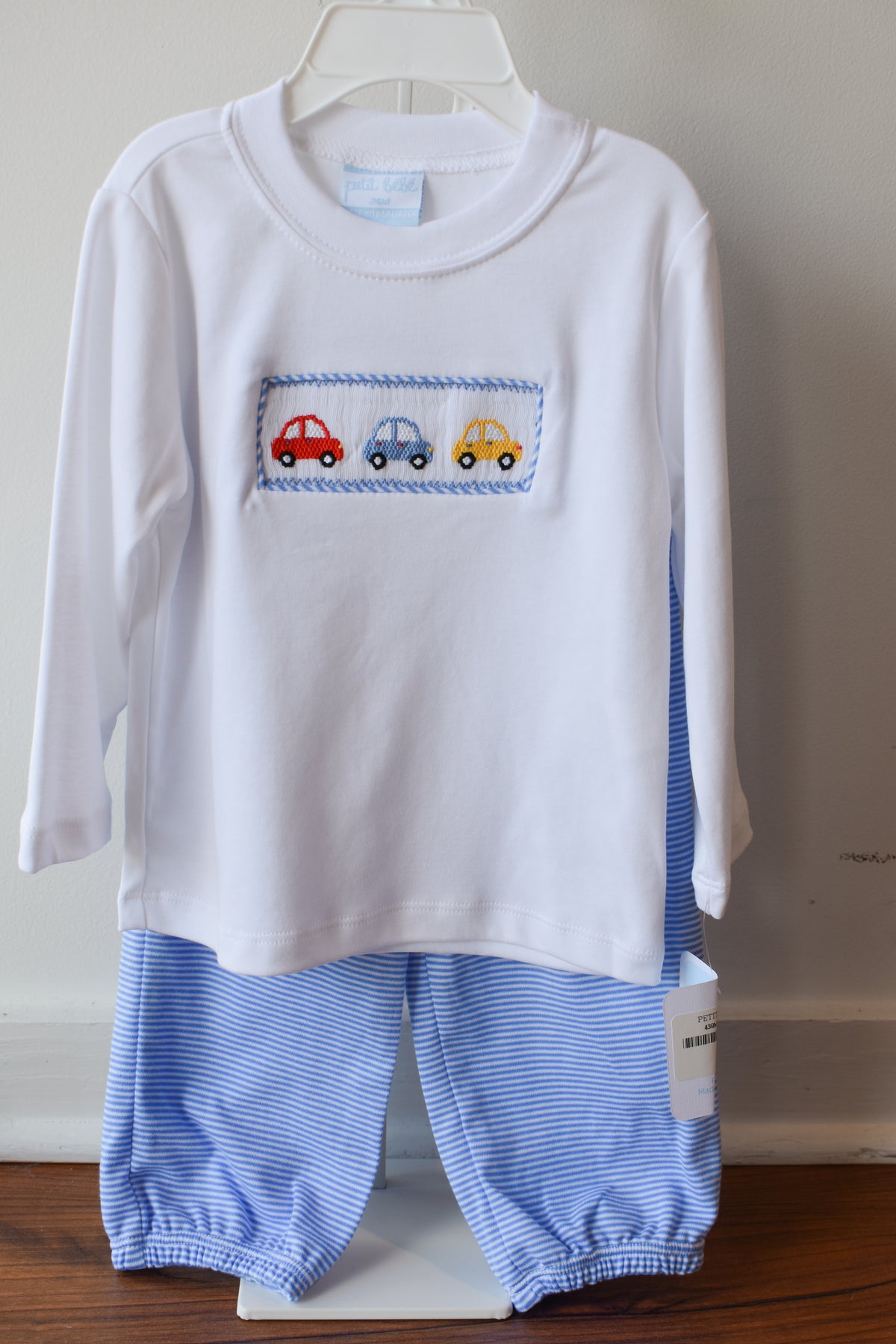 Beep Beep Blue Stripe Knit Pant Set