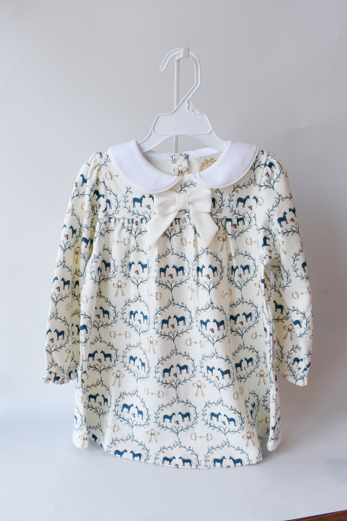 Long Sleeve Banks Bow Dress-Horse Bits and Bows