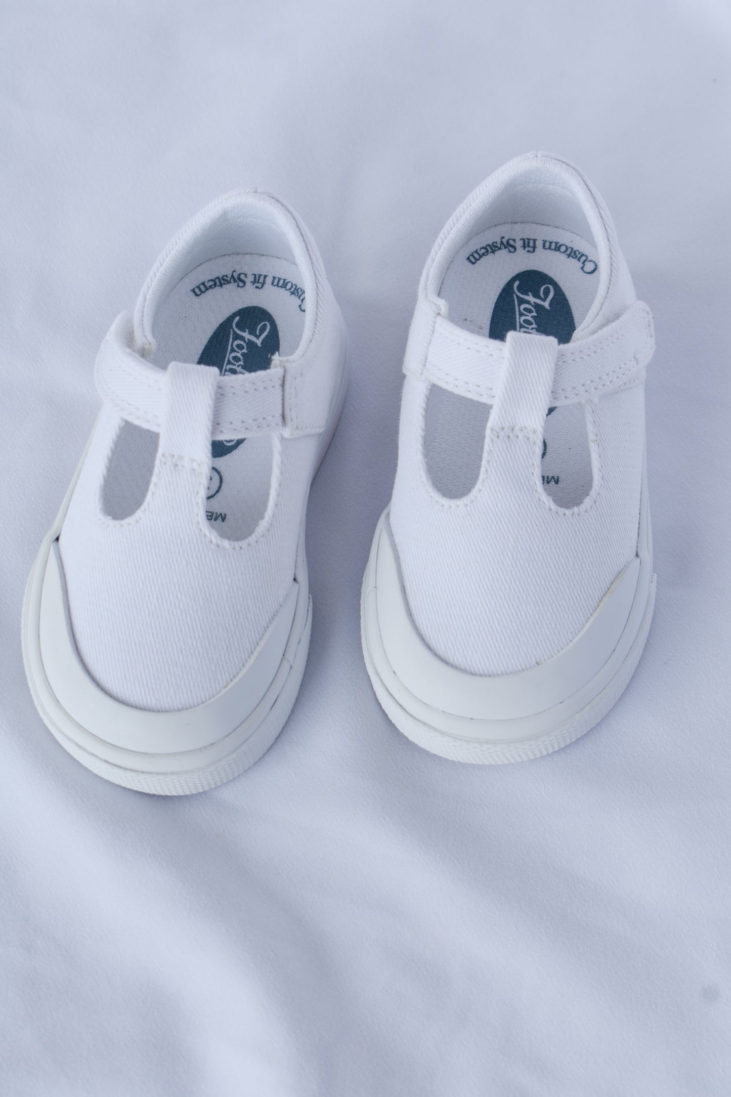 Drew White Canvas T-Strap Sneaker