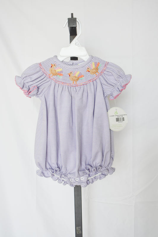 Lil Gobbler Lavender Smocked Bishop Bubble