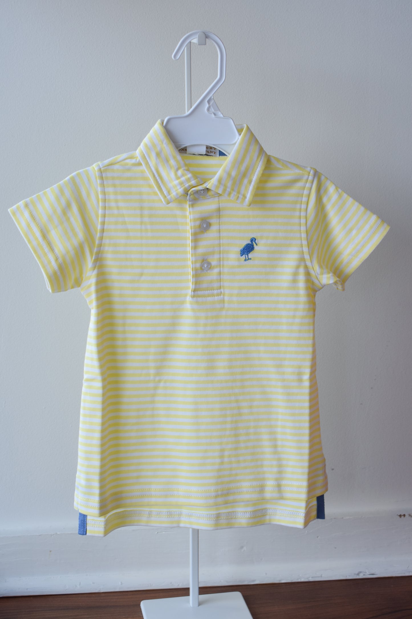Prim & Proper Polo-Lake Worth Yellow Stripe