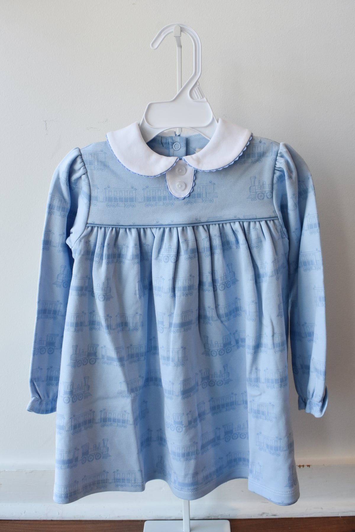 Long Sleeve Mary Dal Knit Dress-Blue Choo Choos