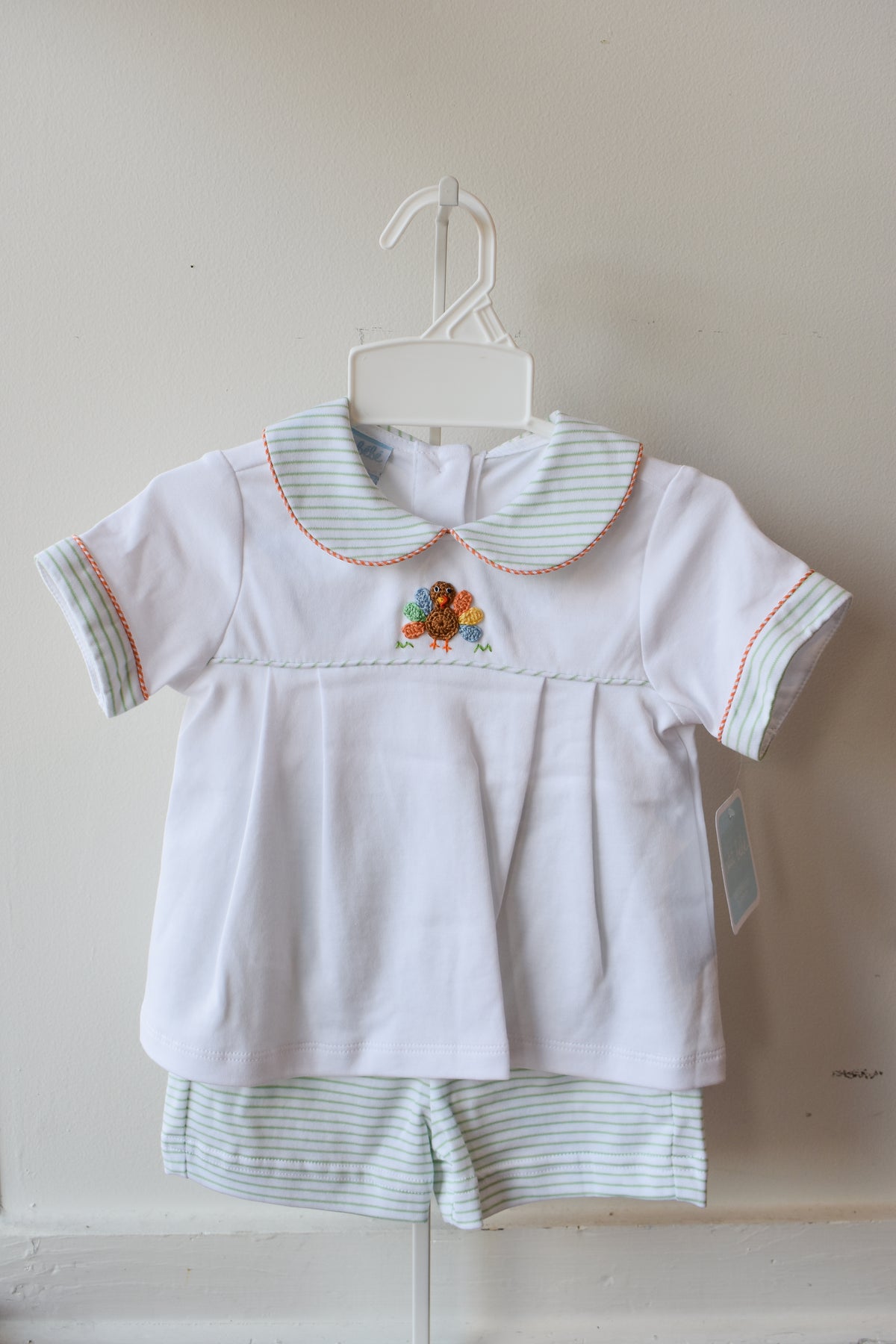 Gobble Gobble Boy’s Collared Knit Diaper/Short Set