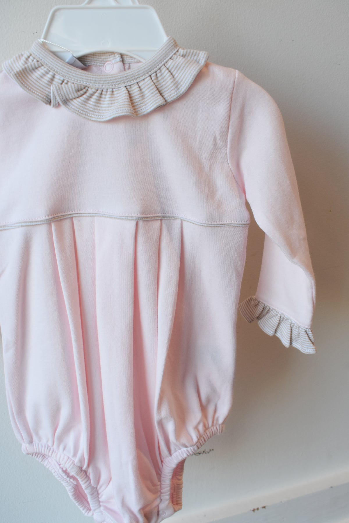 Fall Mini Stripe Pink Long Sleeve Bubble