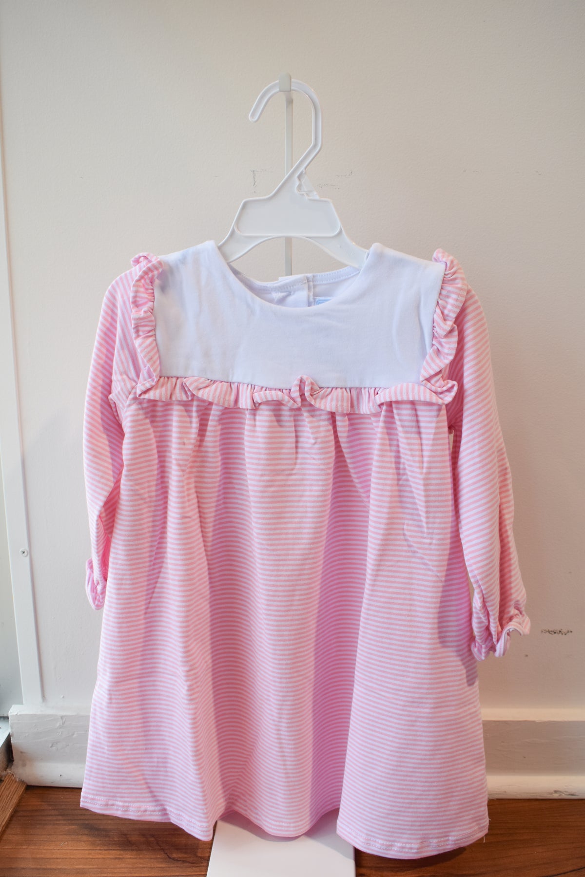 Marie Dress-Light Pink Stripe