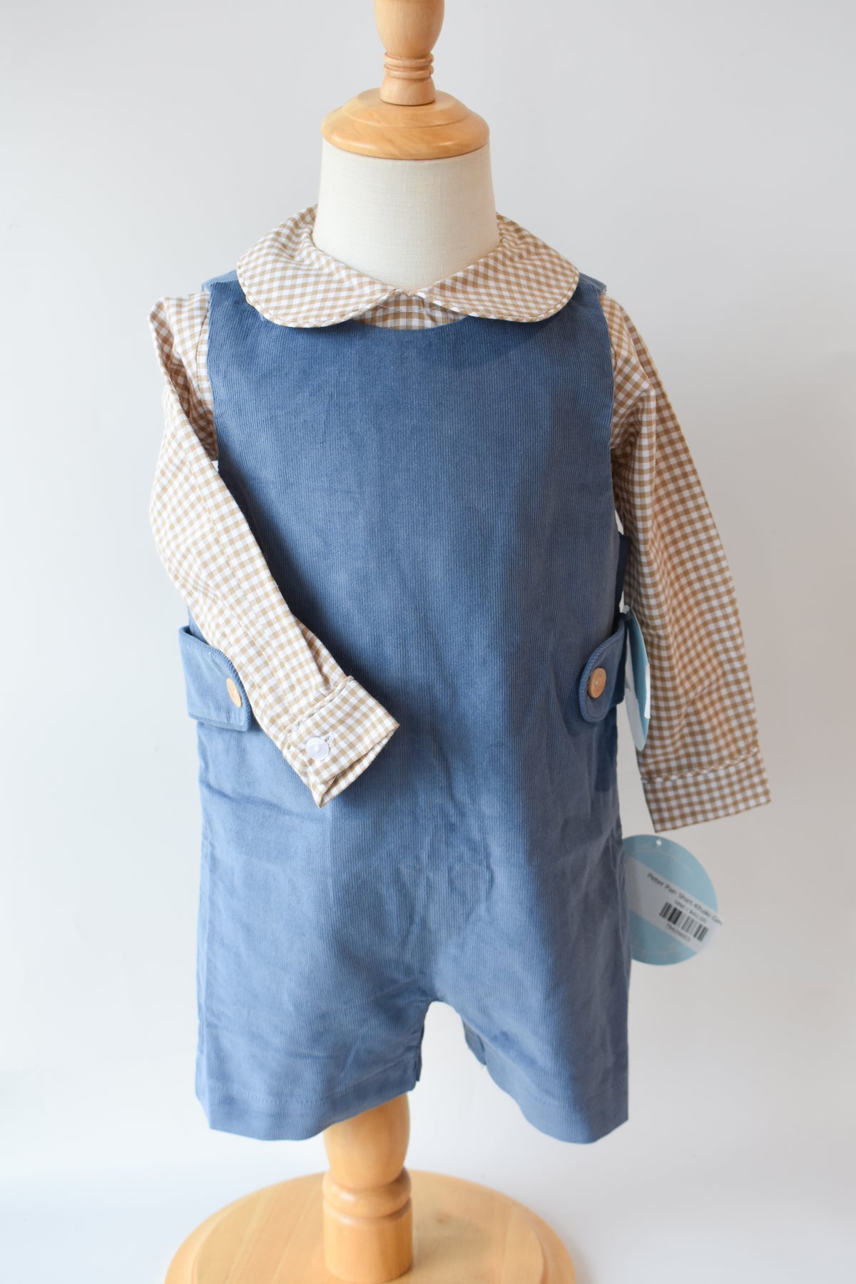 Button Tab Jon Jon-Stormy Blue Corduroy