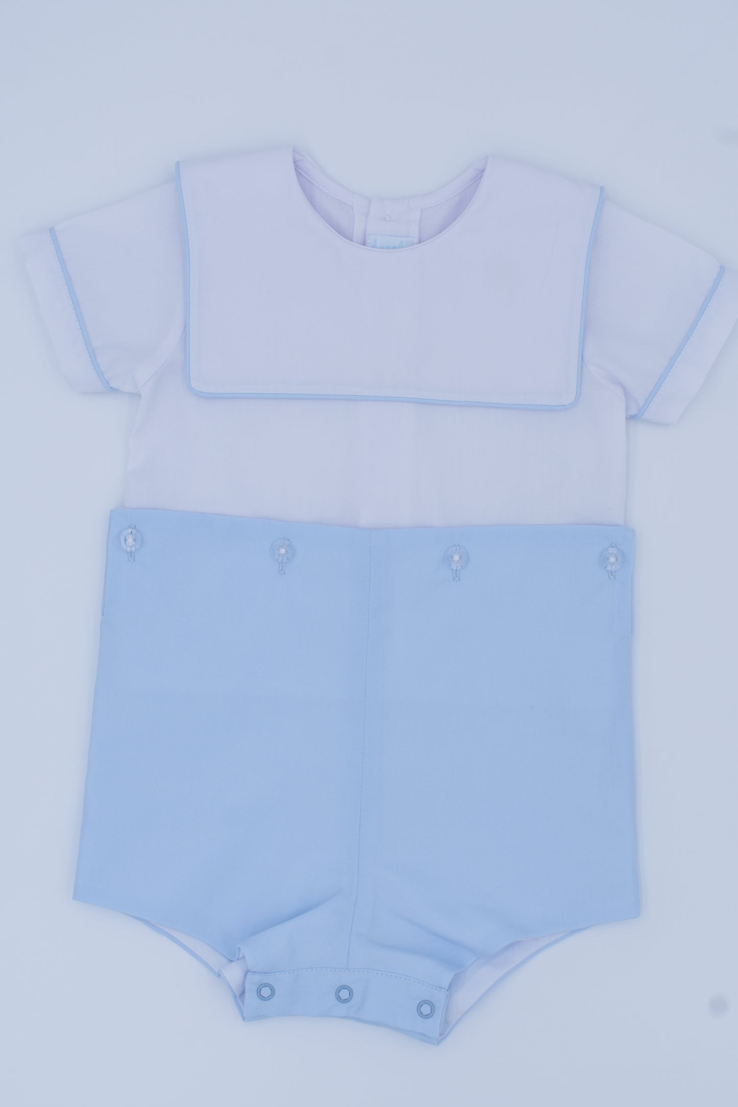 Classic Button In Boysuit-White/Blue