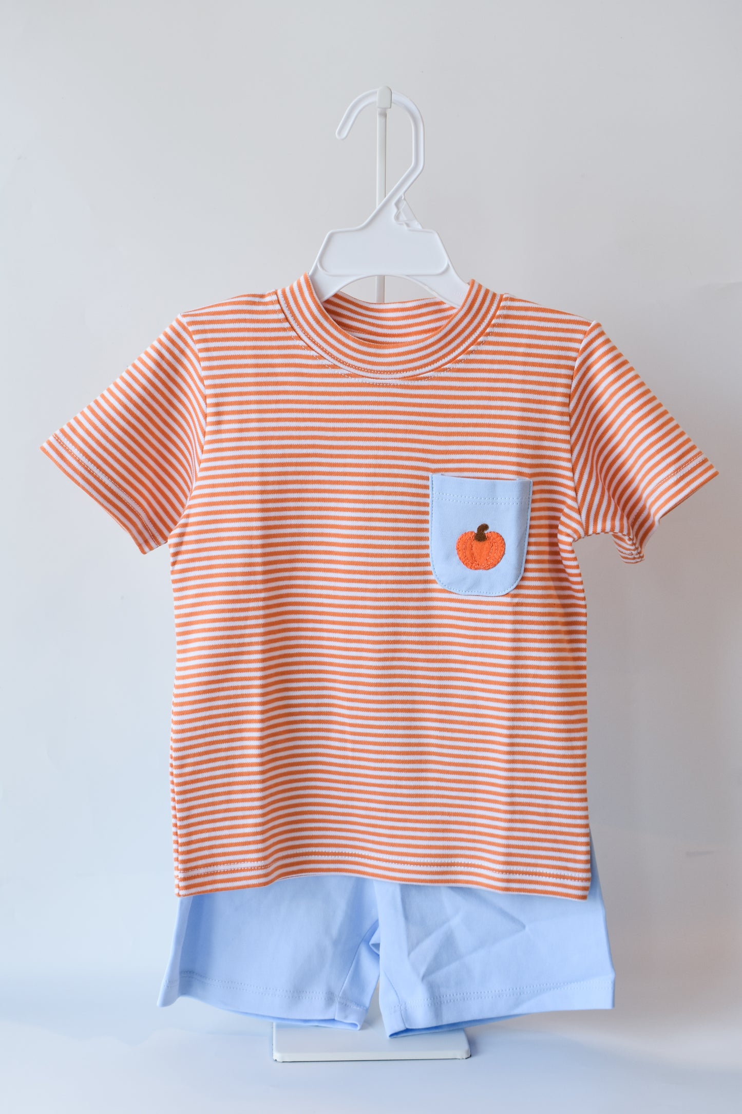 Blue Mini Pumpkin Pocket Short Set