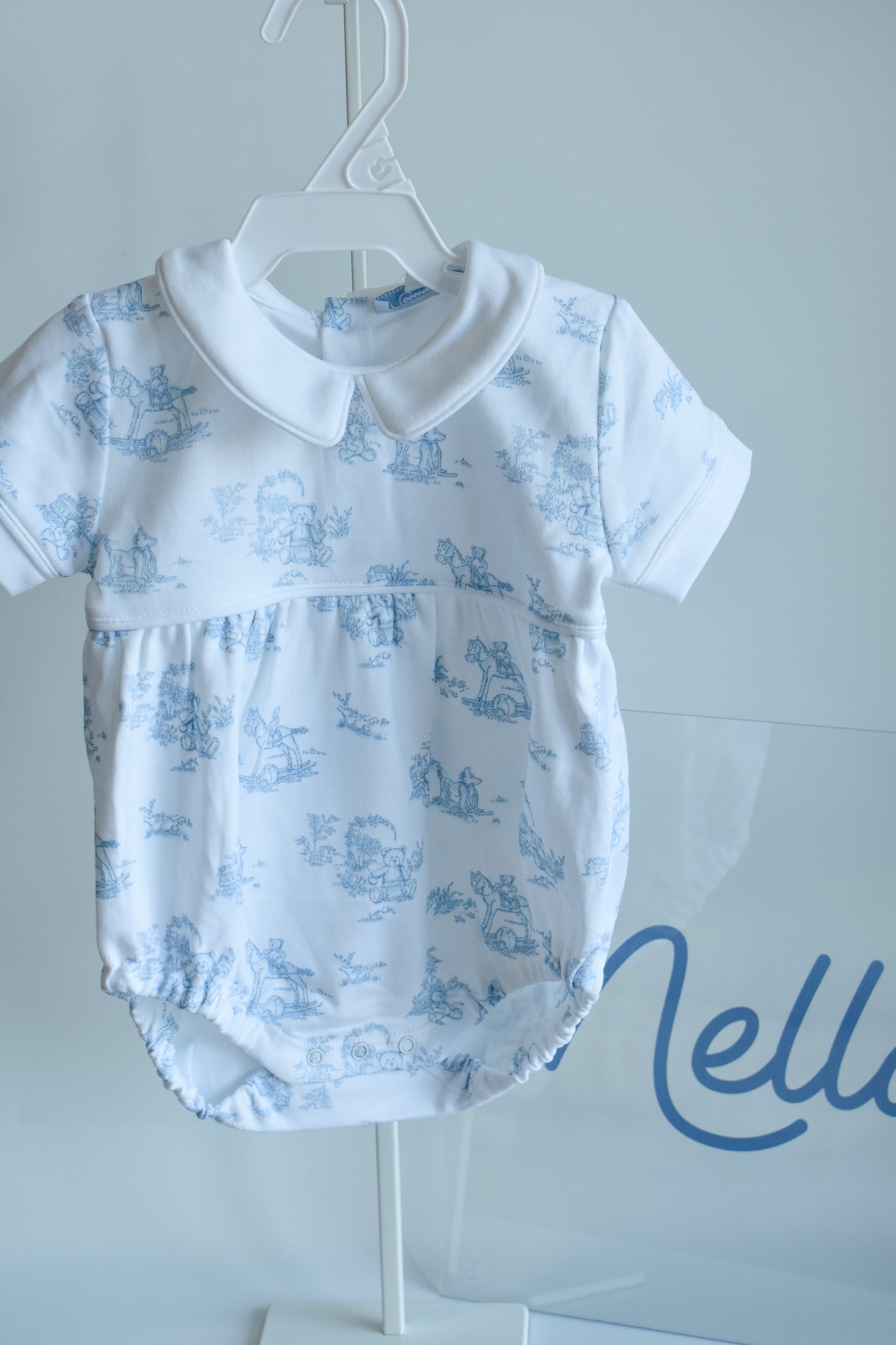 Classic Blue Toile Boy Bubble