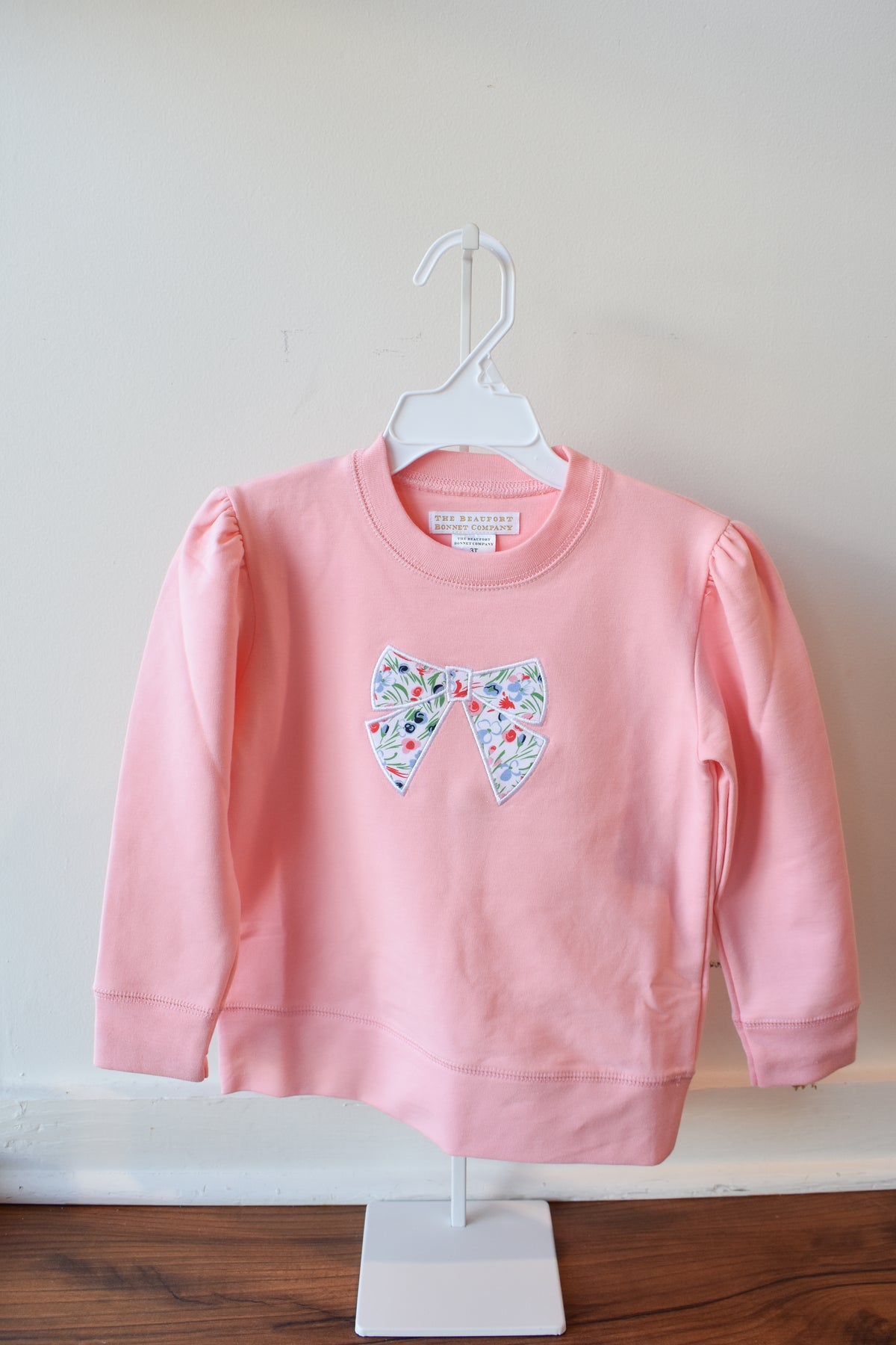 Cassidy Comfy Puff Sleeve Crewneck-Sandpearl/Fair St Bow