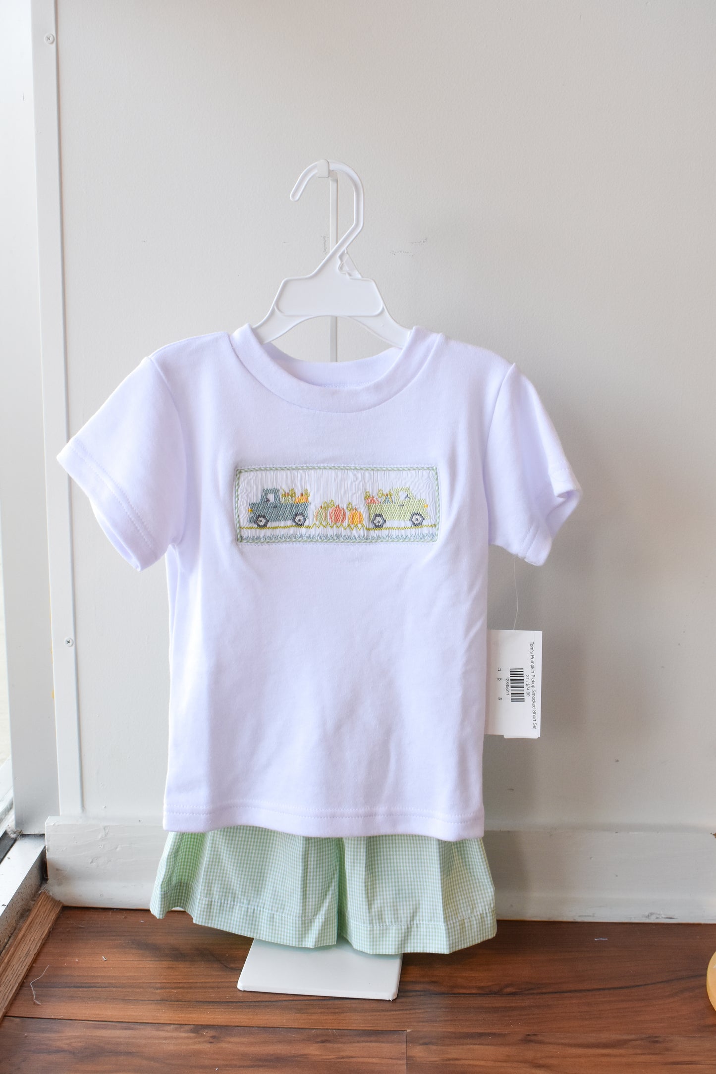 Tom's Pumpkin Pickup Smocked Short Set