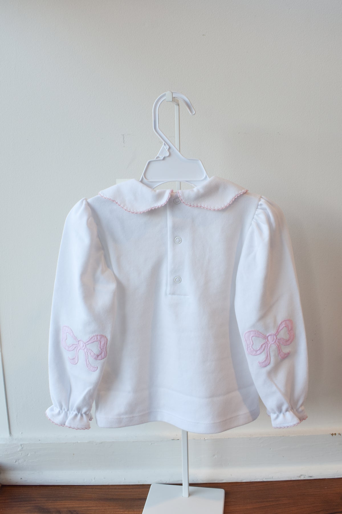 Emma’s Elbow Top-White/Palm Beach Pink