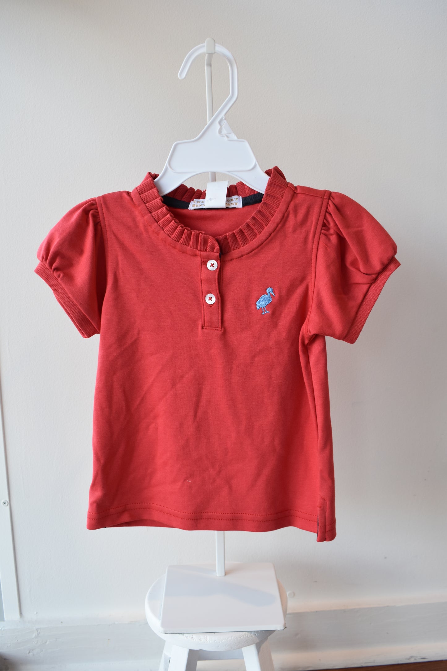 Little Miss Prim & Proper Polo-Richmond Red