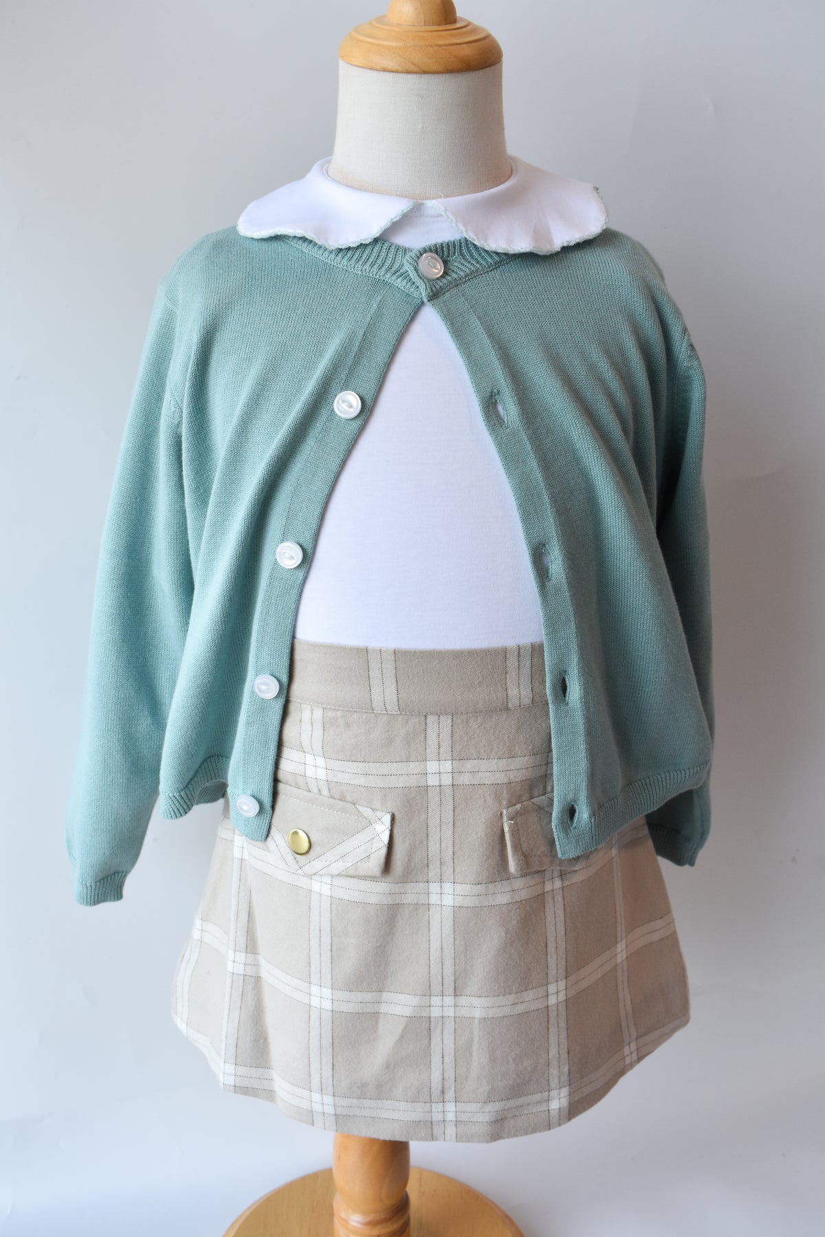 Emma’s Elbow Top-White/Greenwich Green