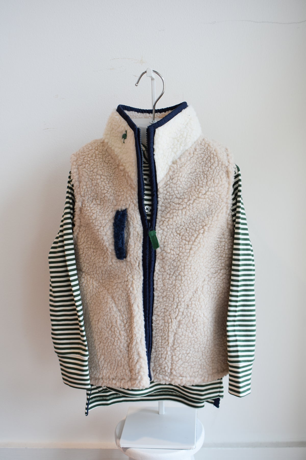 Van Camp Sherpa Vest-Khaki/Pearl