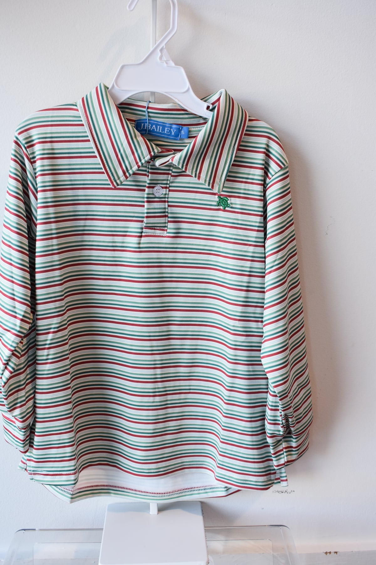 Long Sleeve Performance Polo-Holly Stripe
