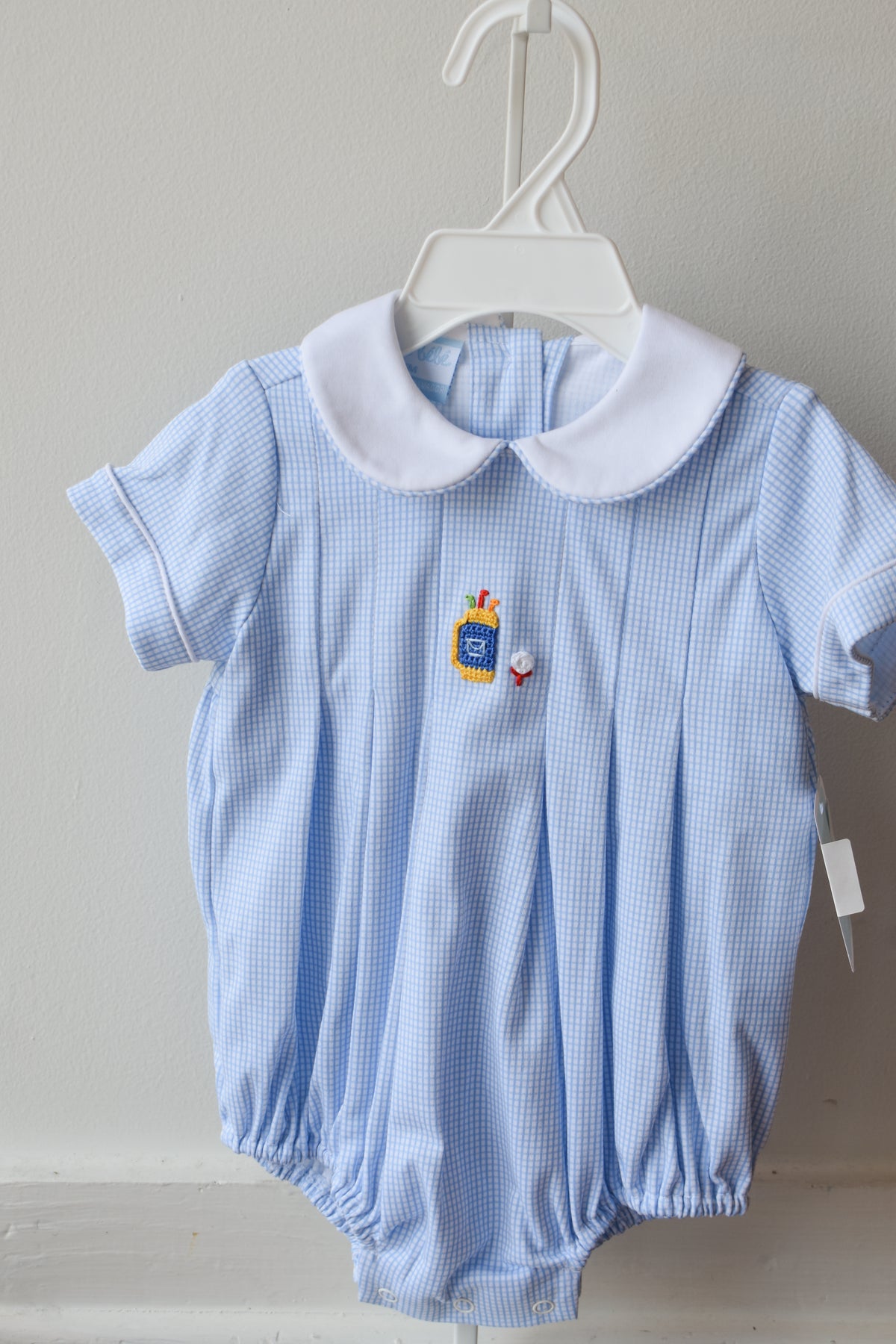 Mini Golf Blue Check Knit Bubble