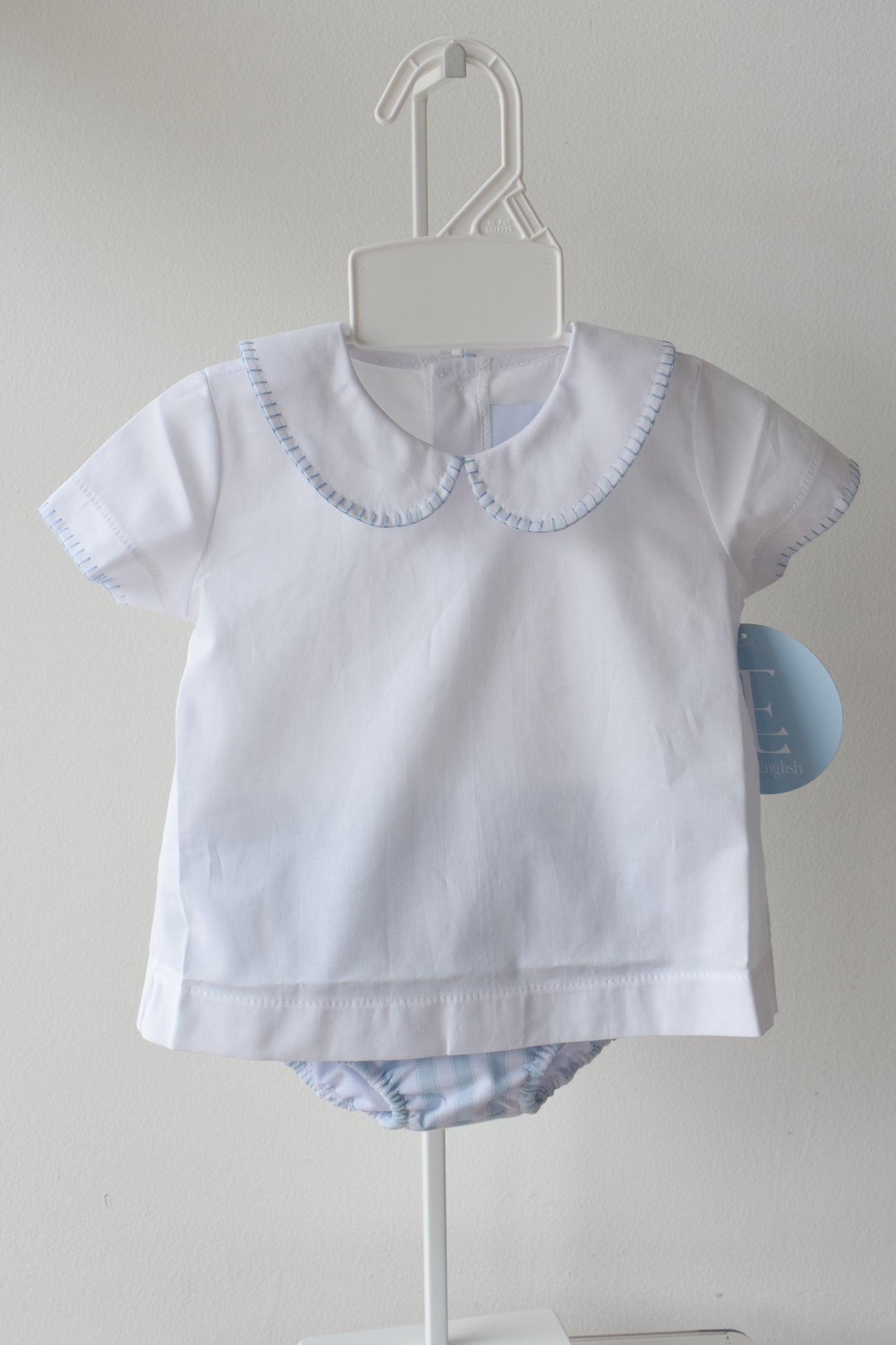 Whipstitch Button Front Diaper Set-Savannah Stripe