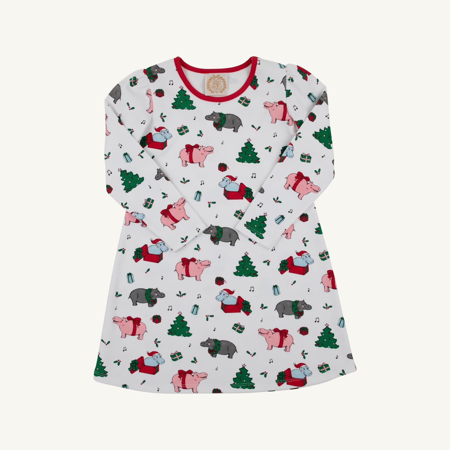 Long Sleeve Penny's Play Dress-I Want a Hippopotamus
