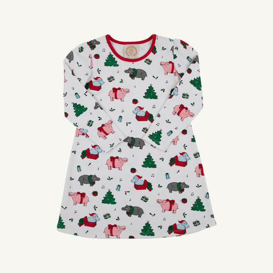 Long Sleeve Penny's Play Dress-I Want a Hippopotamus