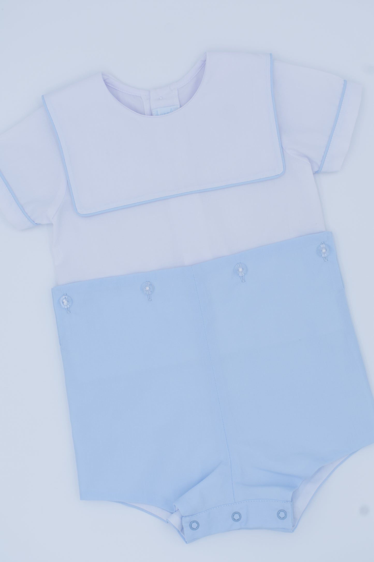 Classic Button In Boysuit-White/Blue