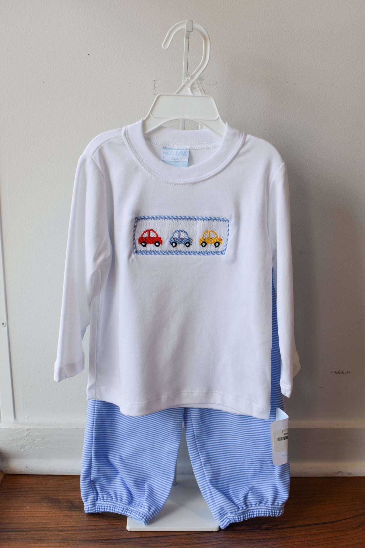 Beep Beep Blue Stripe Knit Pant Set