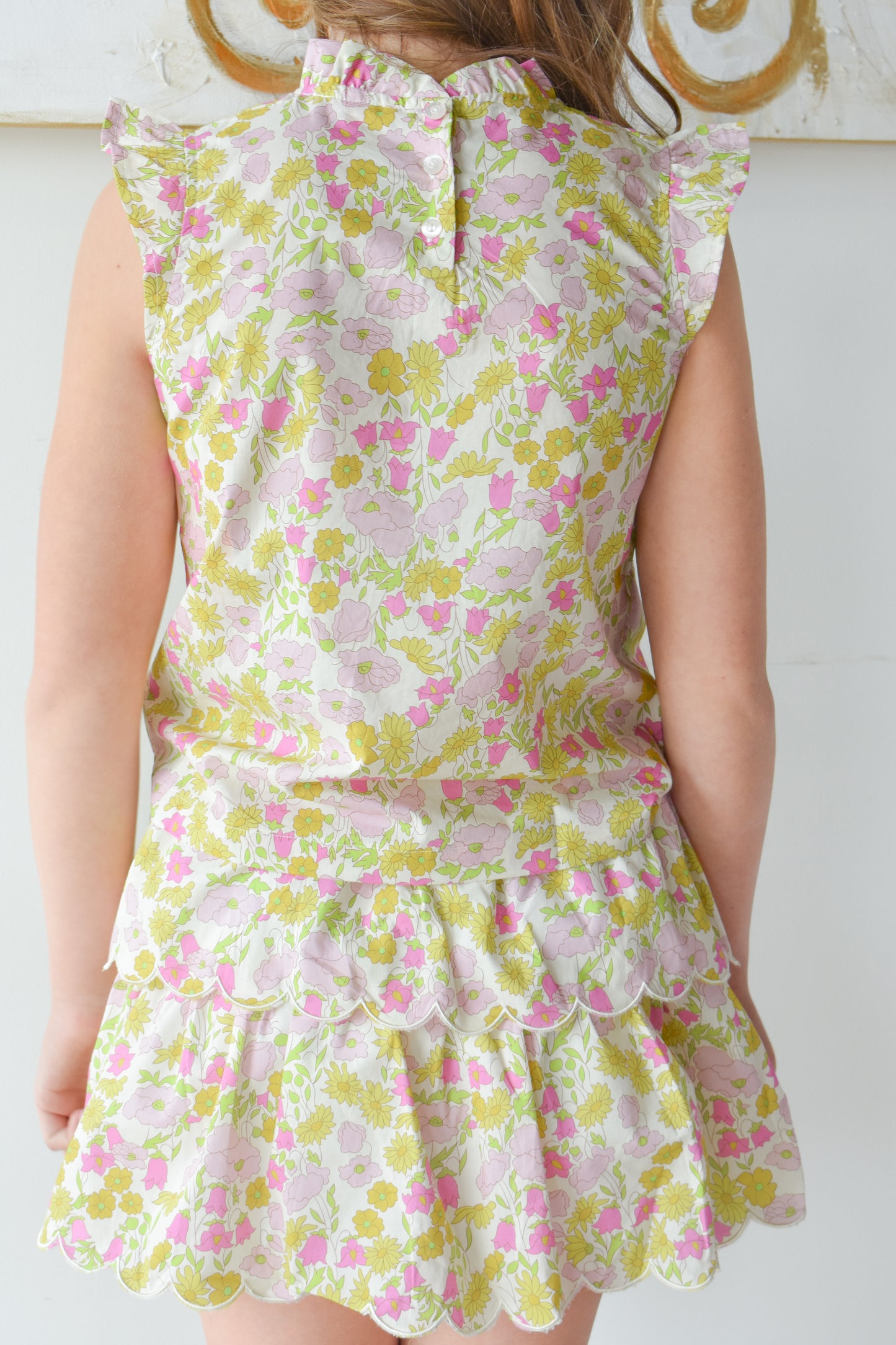 Angel Sleeve Tinsley Top-Bedford Buttercup
