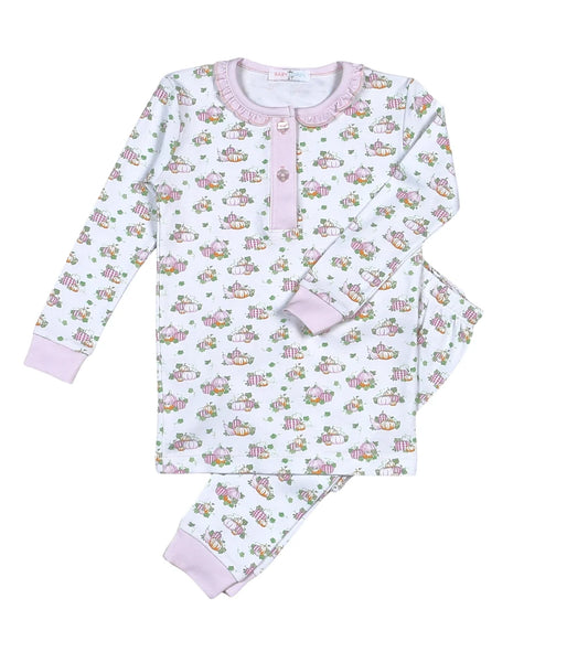 Pink Patch of Pumpkins Ruffled PJ Pant Set