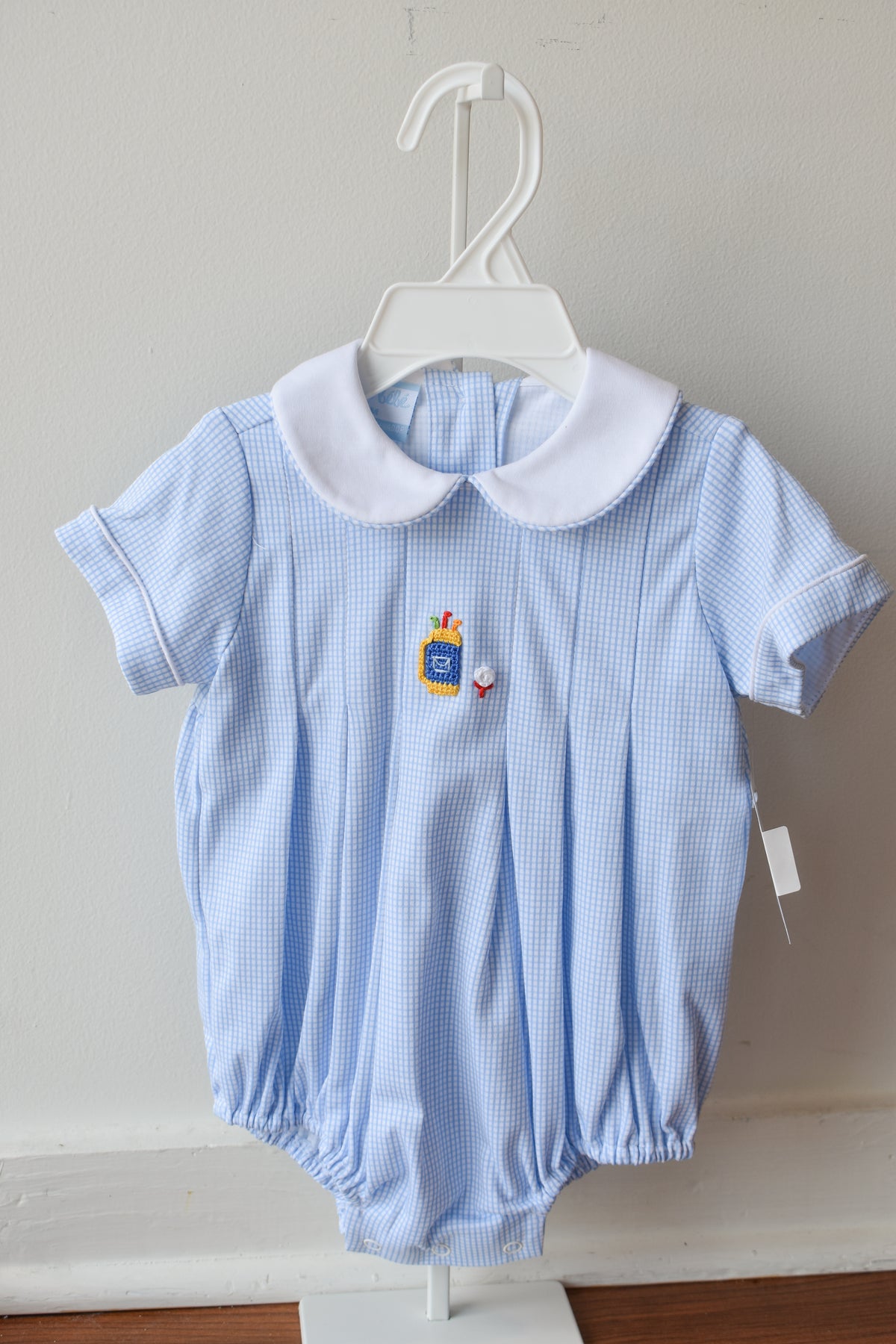 Mini Golf Blue Check Knit Bubble