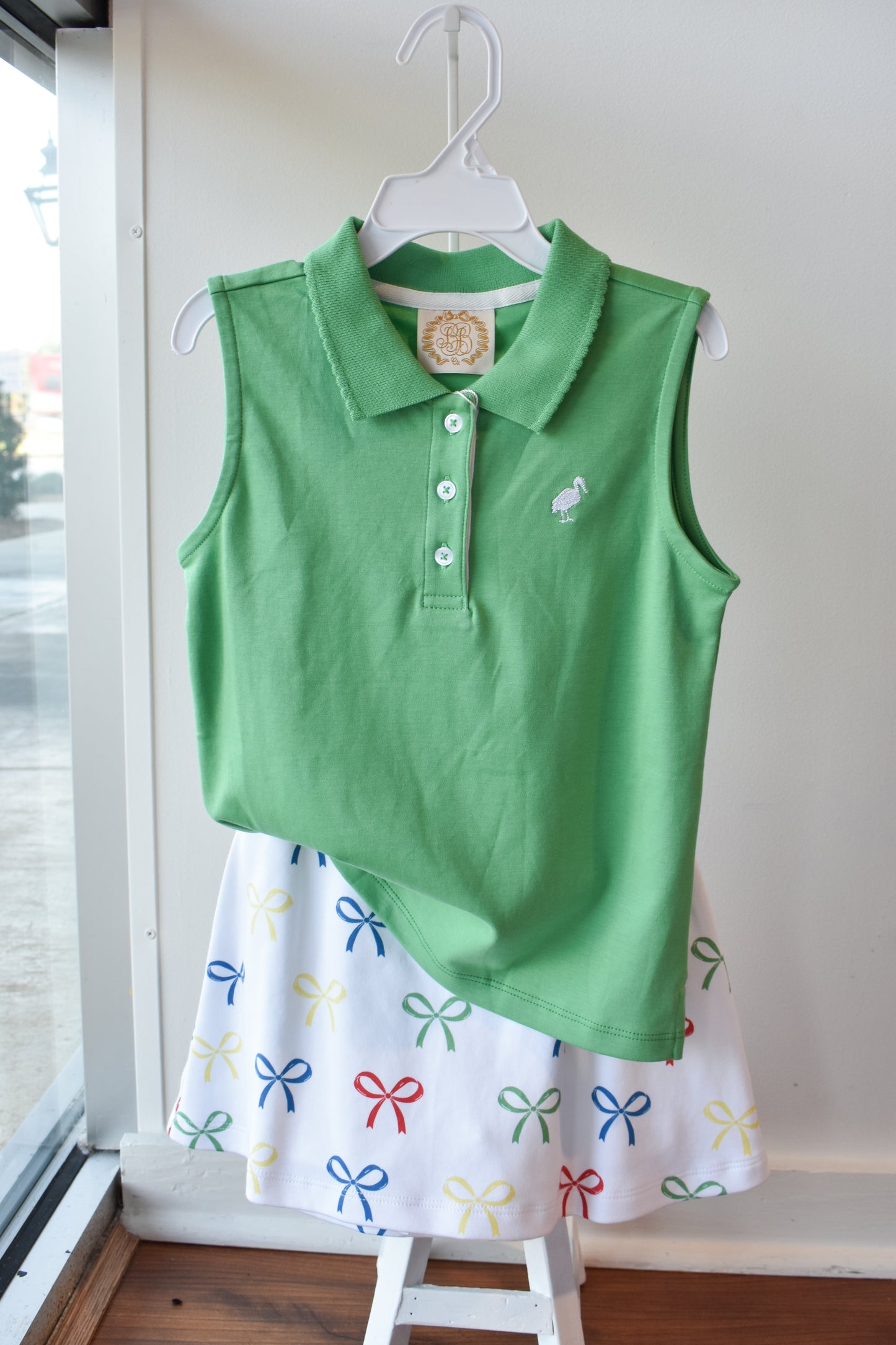 Sleeveless Anna Price Polo-Gibson Island Green