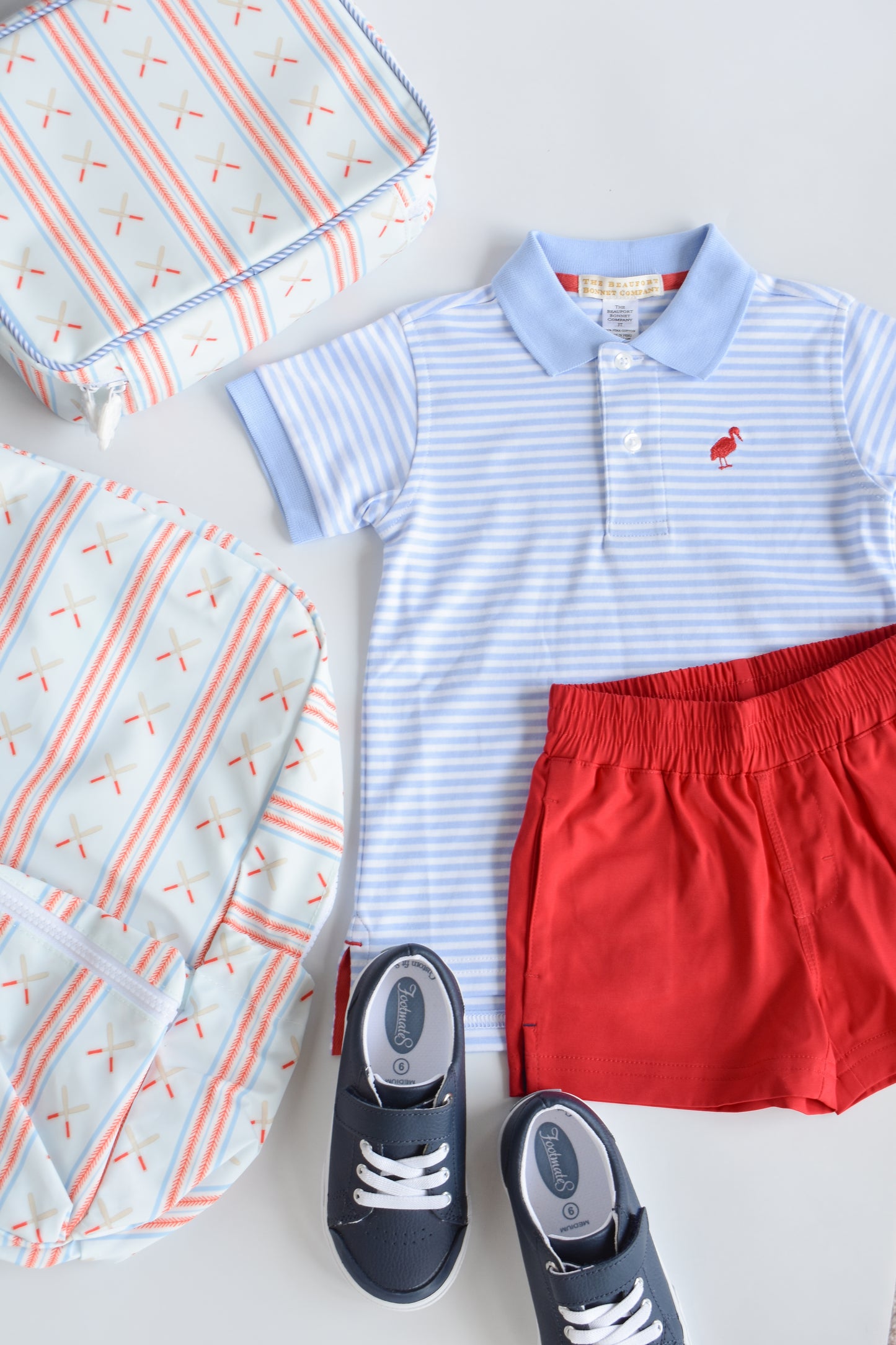 Prim & Proper Polo-Beale St Blue Stripe