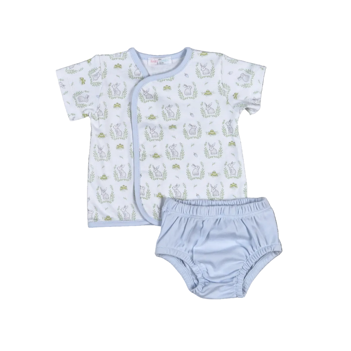 Hop Into Spring-Blue Bunny Printed Diaper Set