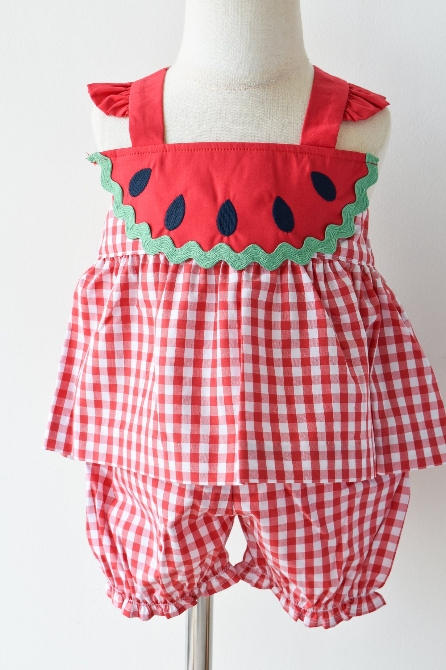 Nancy’s Novelty Set-Watermelon Red Gingham