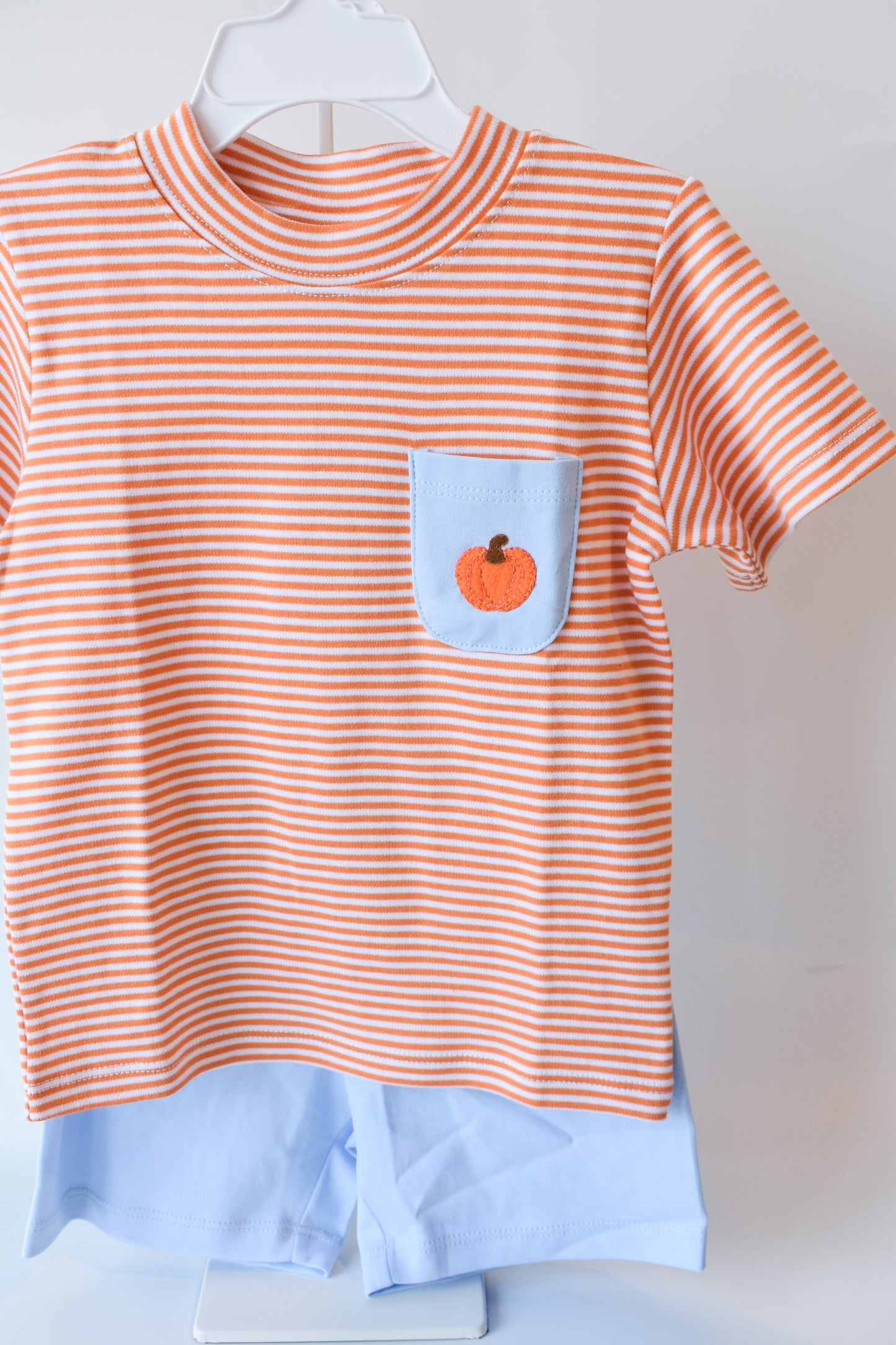 Blue Mini Pumpkin Pocket Short Set