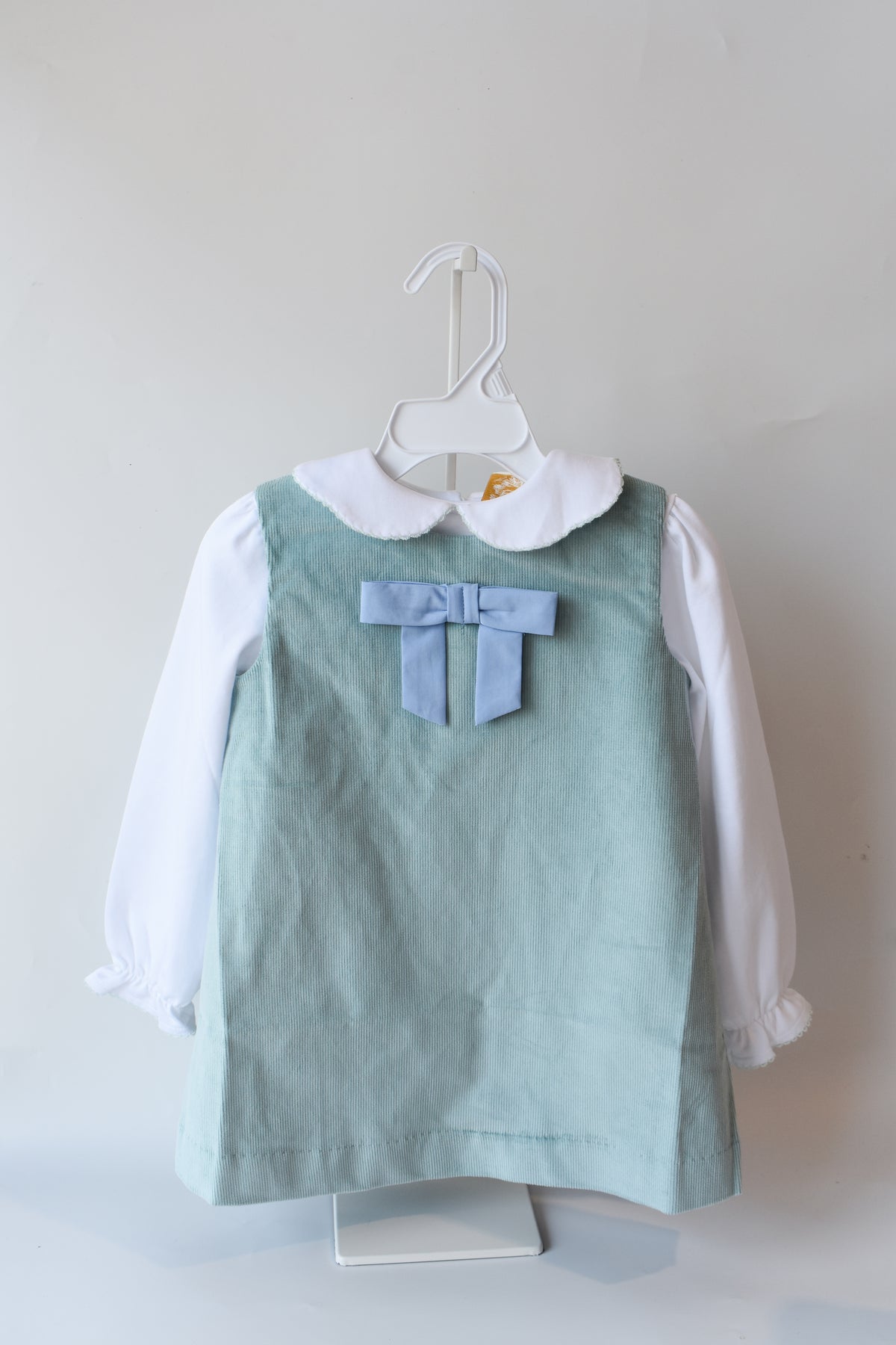 Emma’s Elbow Top-White/Greenwich Green