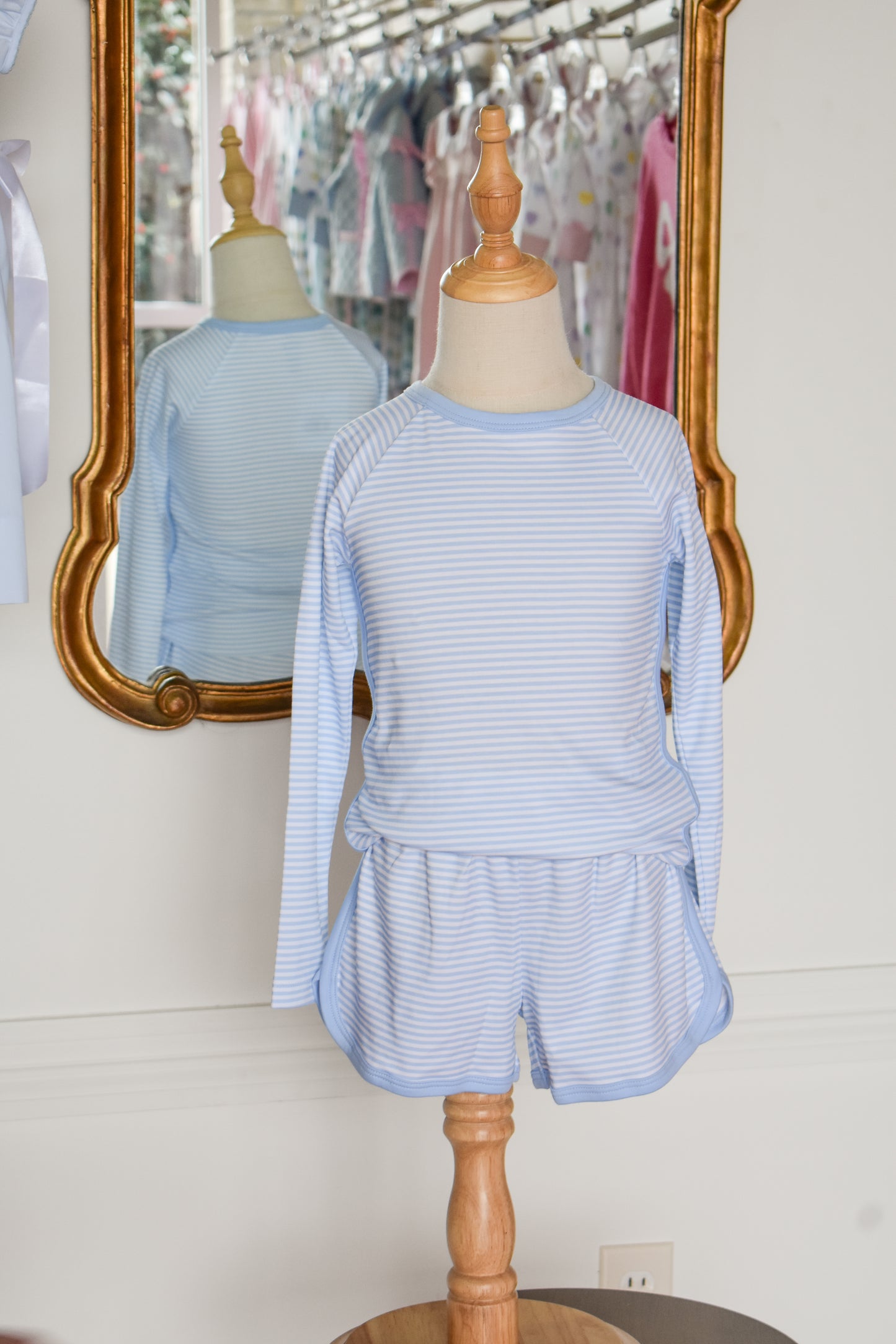 Blue Mini Stripe Lounge Set