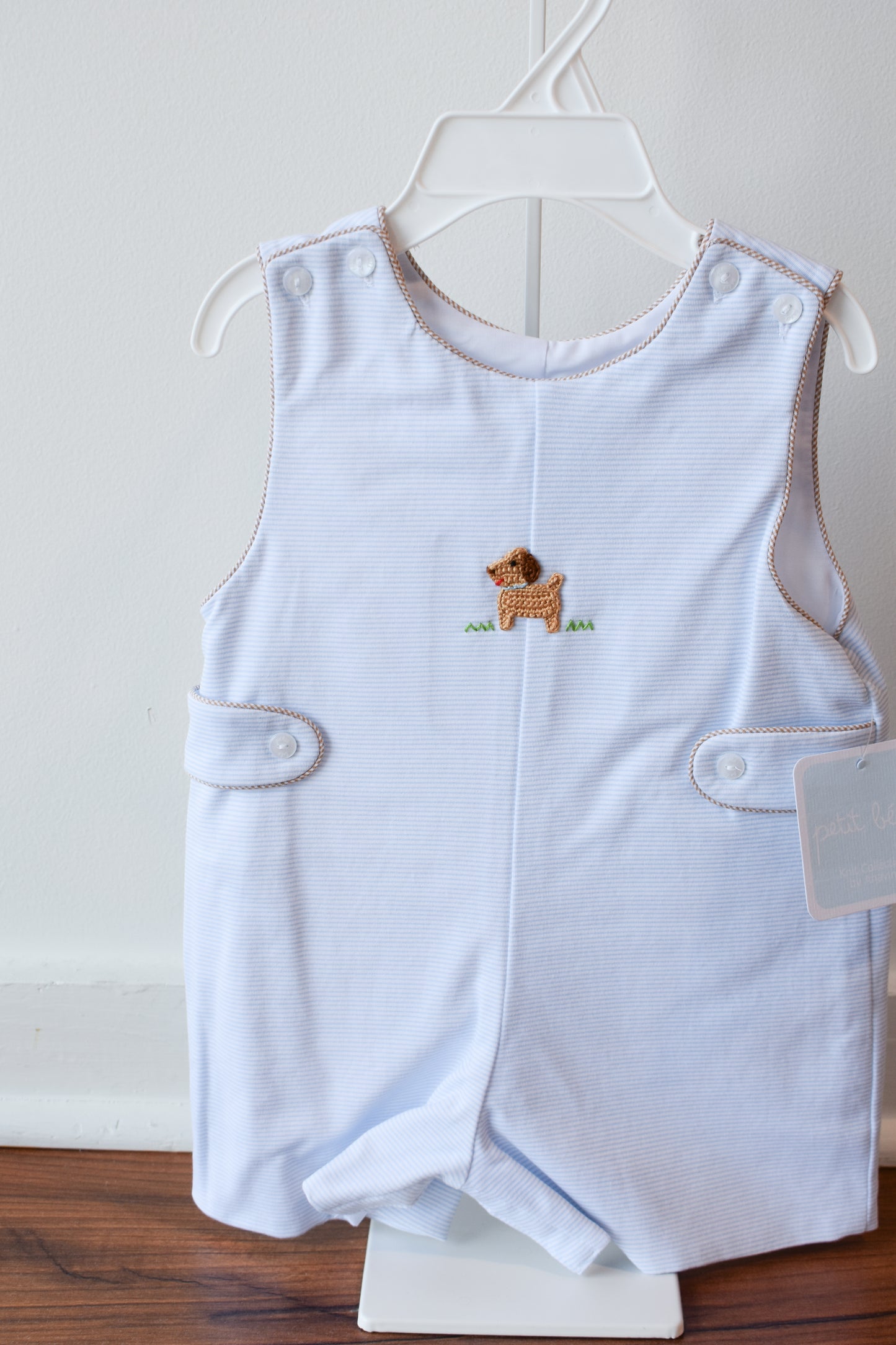 Petit Pups Blue Stripe Knit Jon Jon
