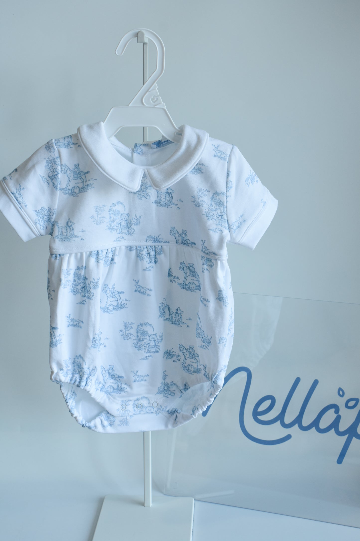 Classic Blue Toile Boy Bubble