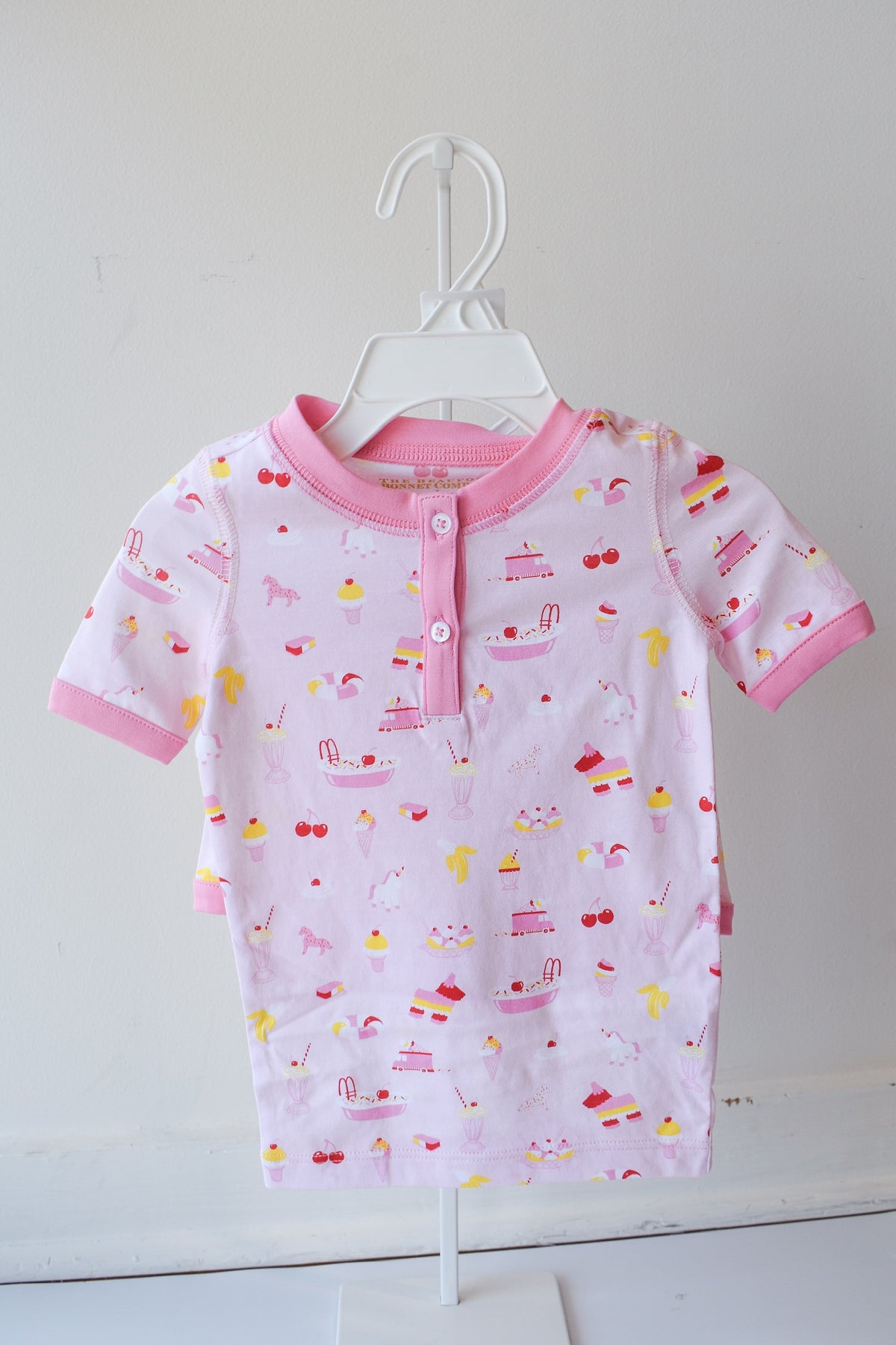 Payton Pajama Short Set-Strawberry Pink Ice Cream Daydream