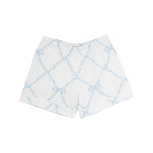 Women's Let Me Lounge Shorts-Blue Belle Meade Bow