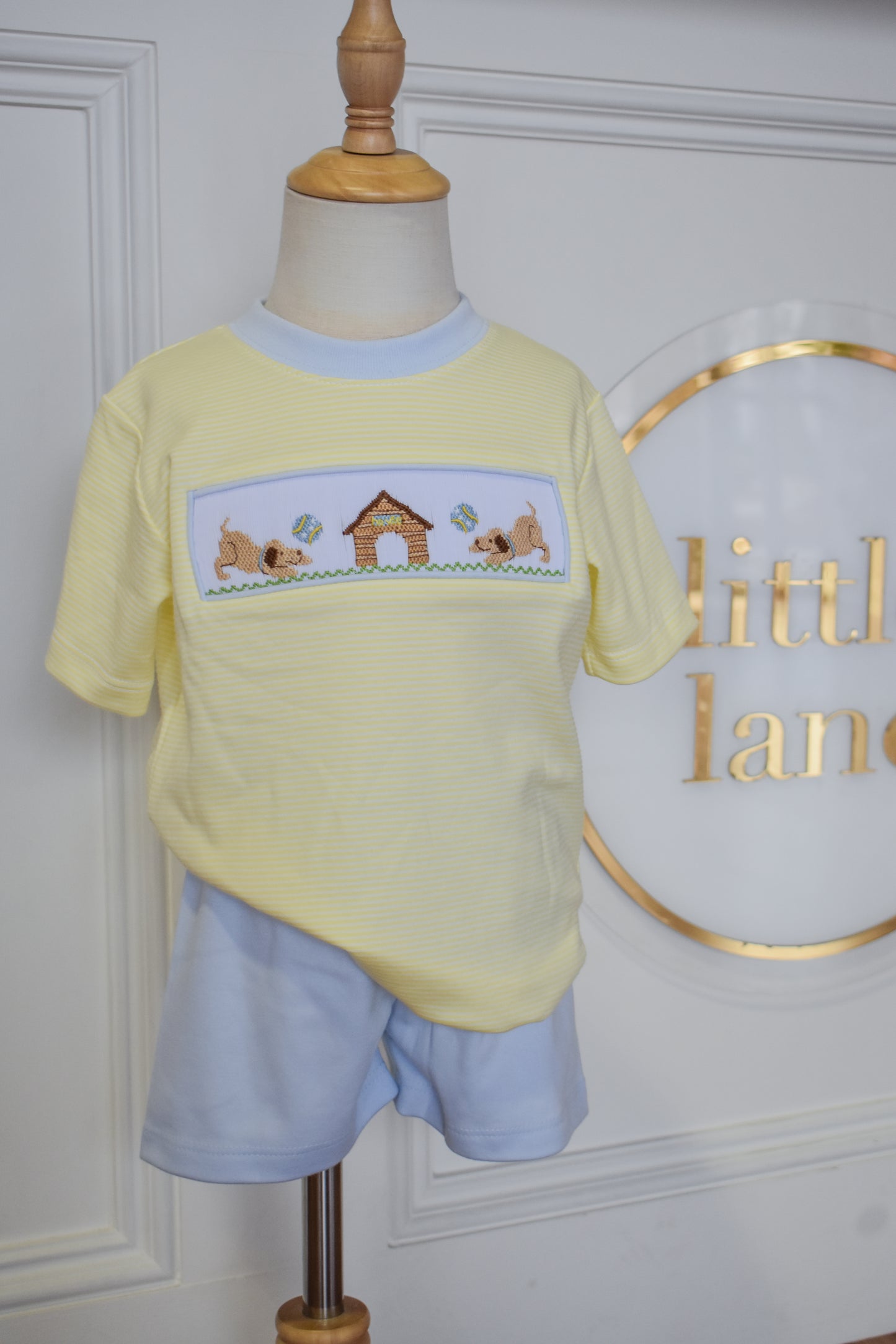 Playful Pups Smocked Short Set