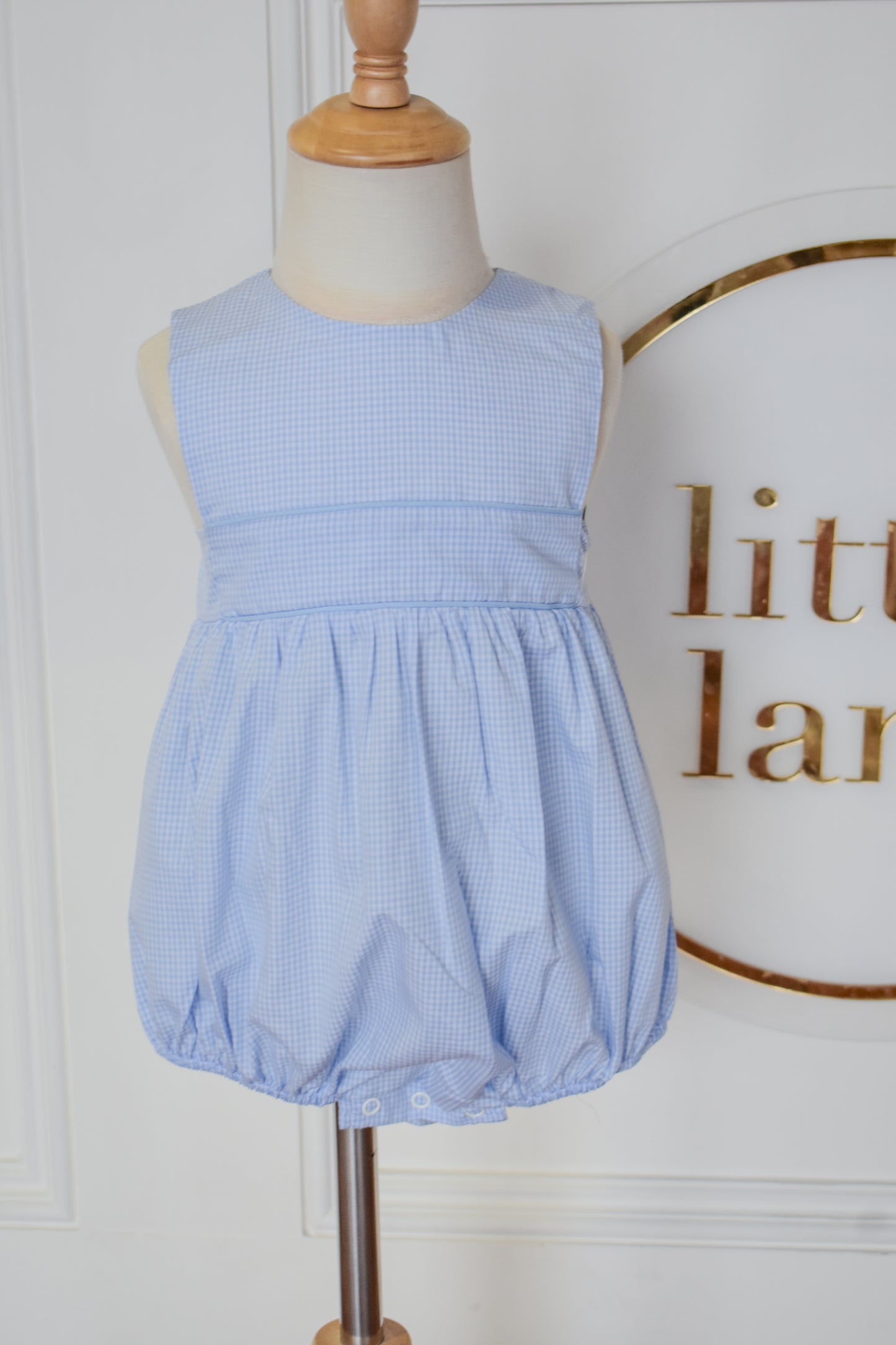 Nolan Bubble-Light Blue Mini Gingham