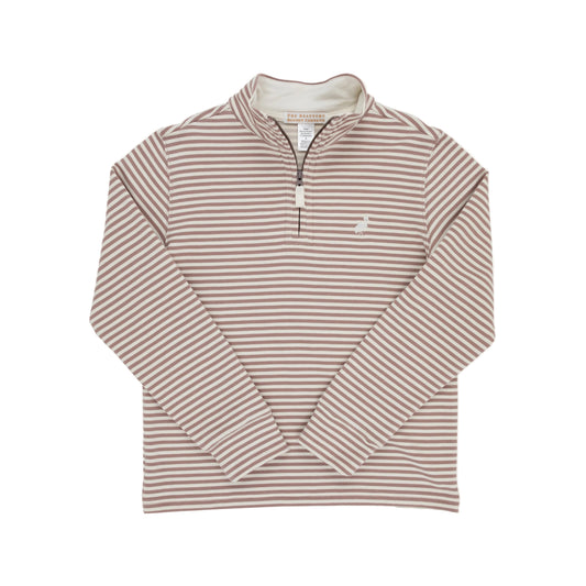 Hayword Half Zip-Gray Bay Brown/Palmetto Stripe