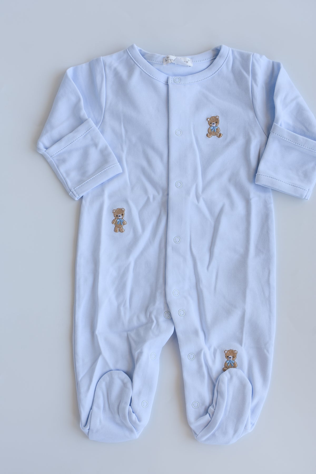 Teddy Bear Club Blue Snap Footie