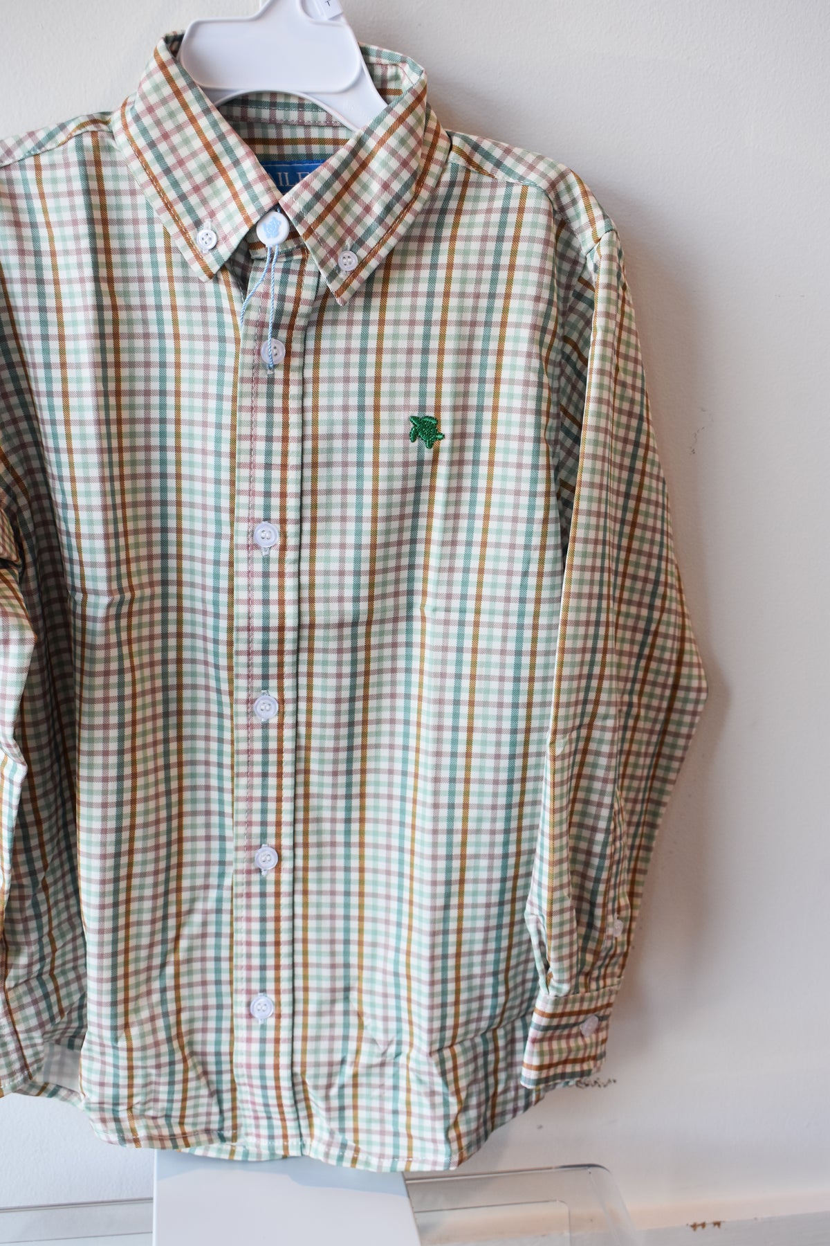 Performance Button Down Dress Shirt-Acorn Plaid