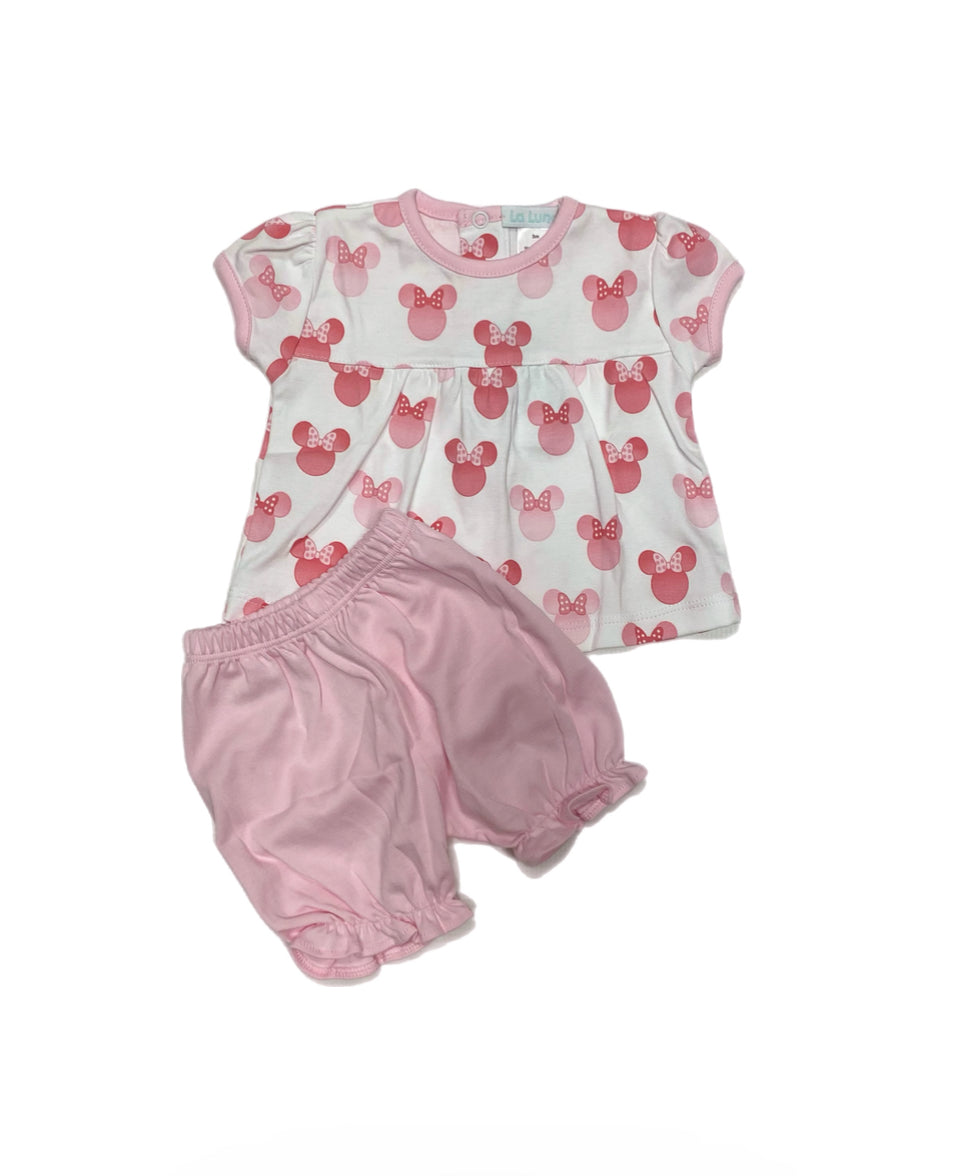 Mickey Pink Pima Bloomer Set