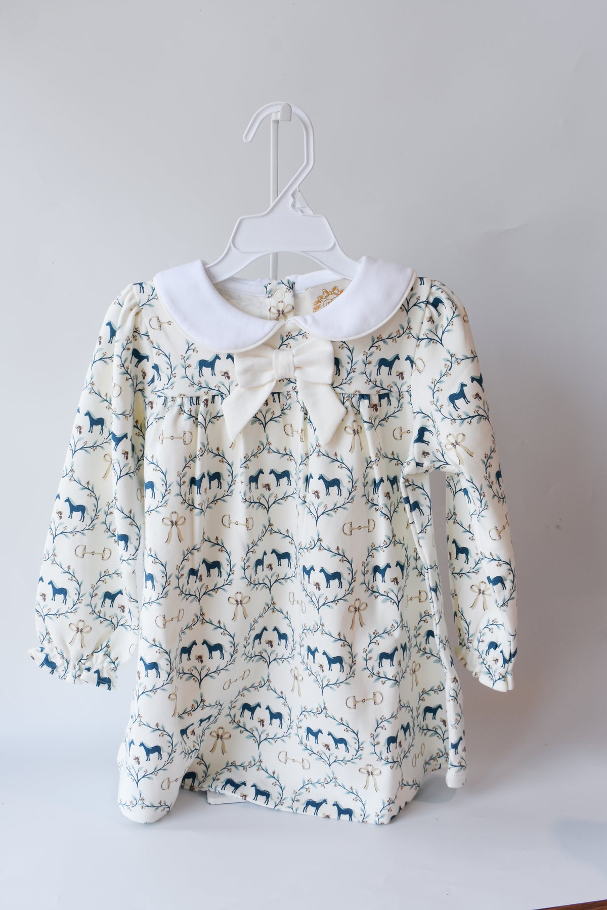 Long Sleeve Banks Bow Dress-Horse Bits and Bows
