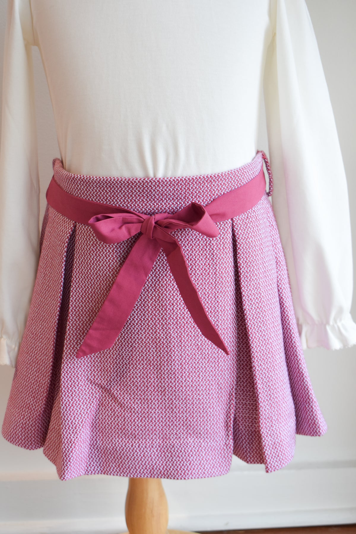 Parson Pleated Skirt-Begley Berry Tweed